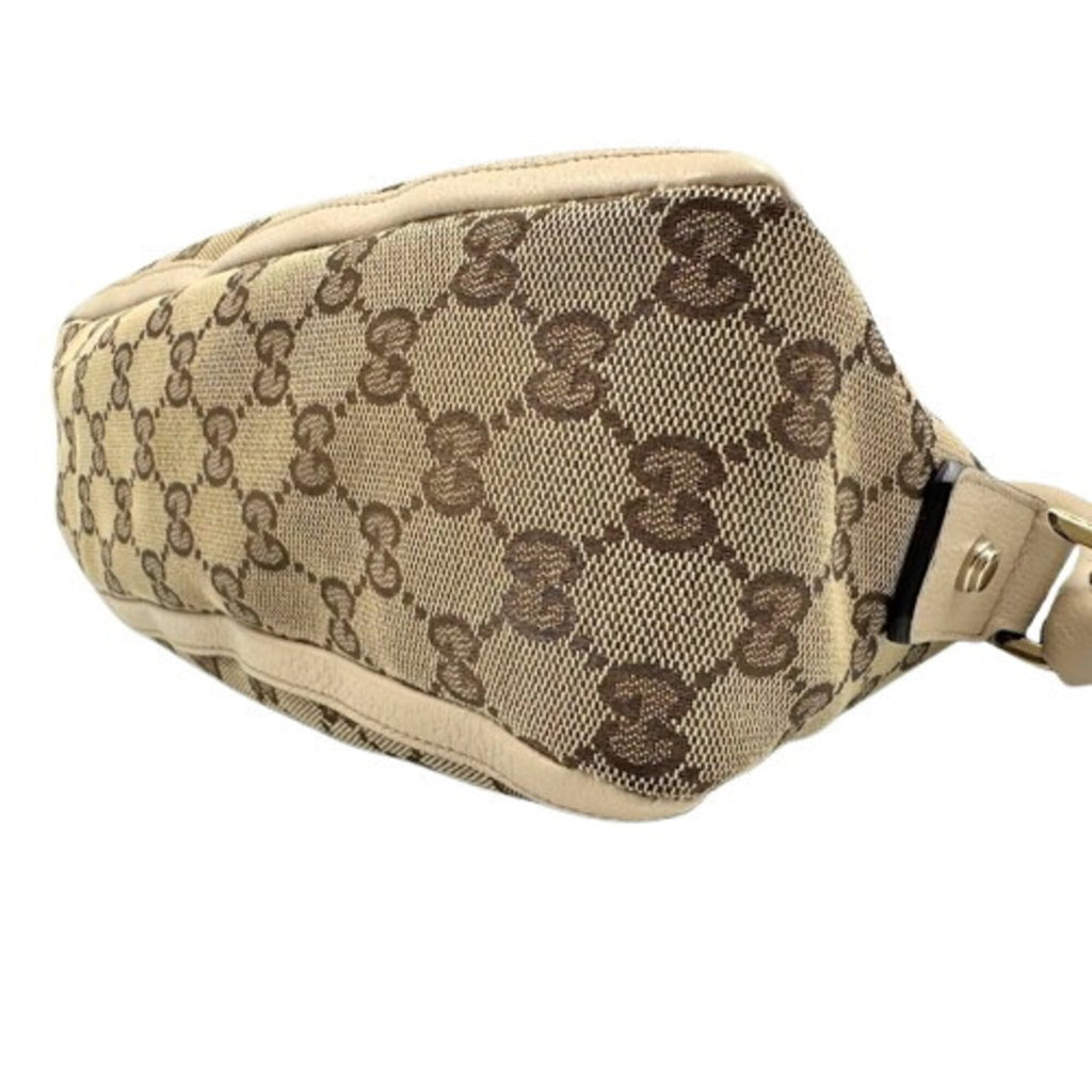 Gucci Abbey Beige Canvas Shoulder Bag (Pre-Owned)