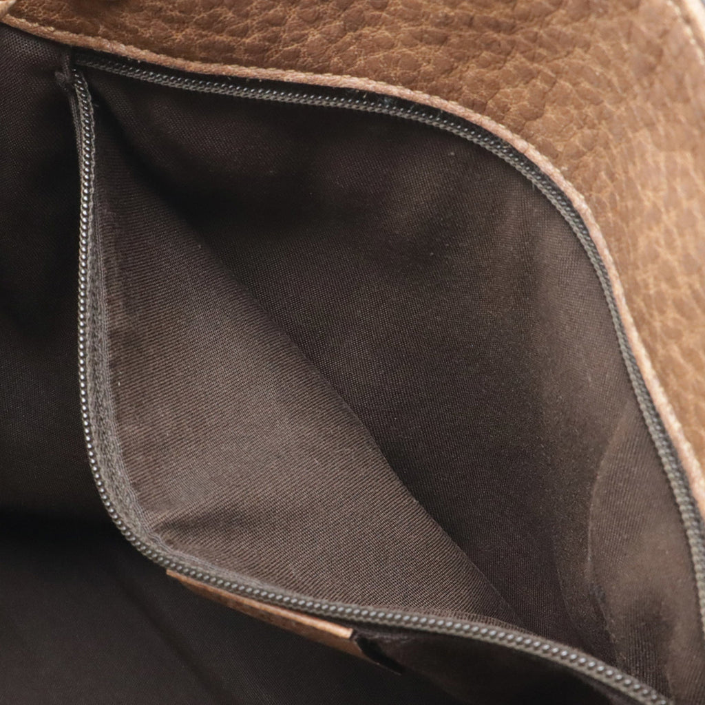 Gucci Brown Leather Shoulder Bag Tote Bag (Pre-Owned)