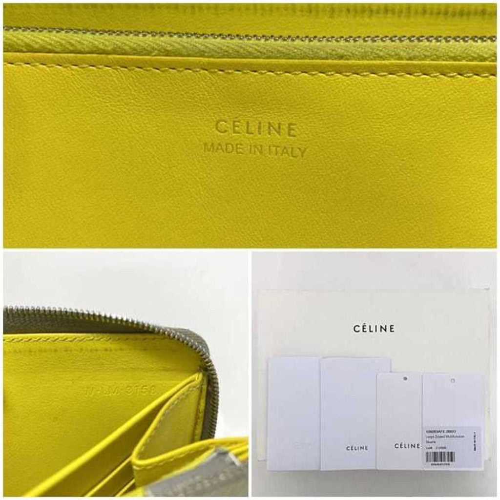 Celine Grayish Leather Long Wallet (Bi-Fold)