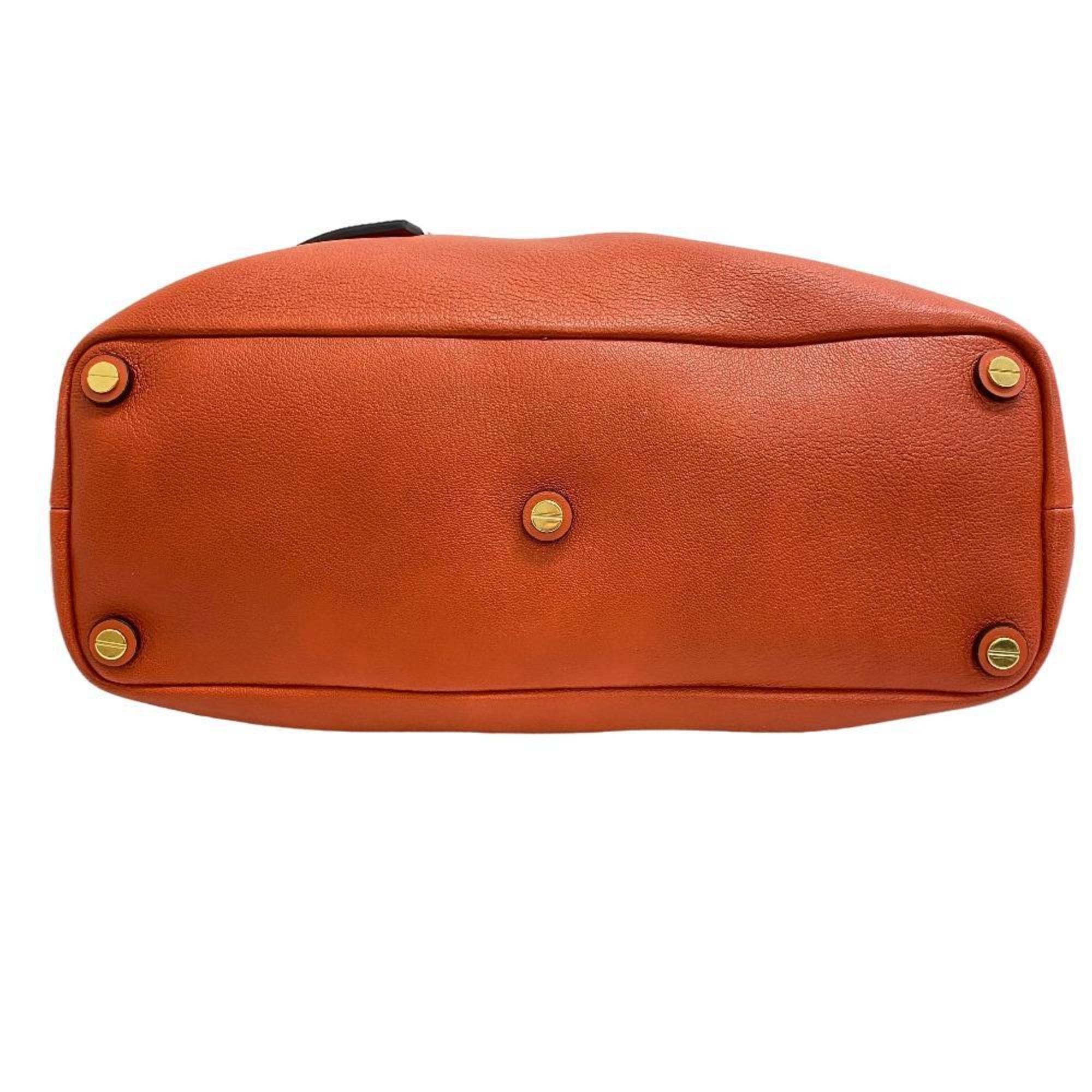 Chloé Orange Leather Handbag Shoulder Bag (Pre-Owned)