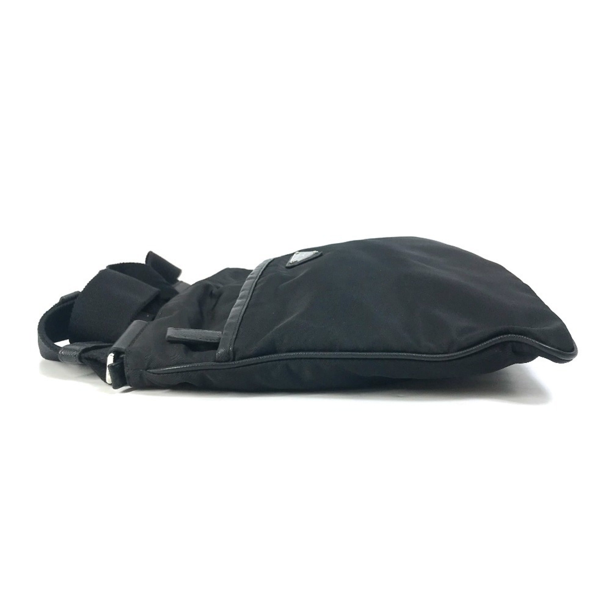 Prada Black Nylon Leather Shoulder Bag