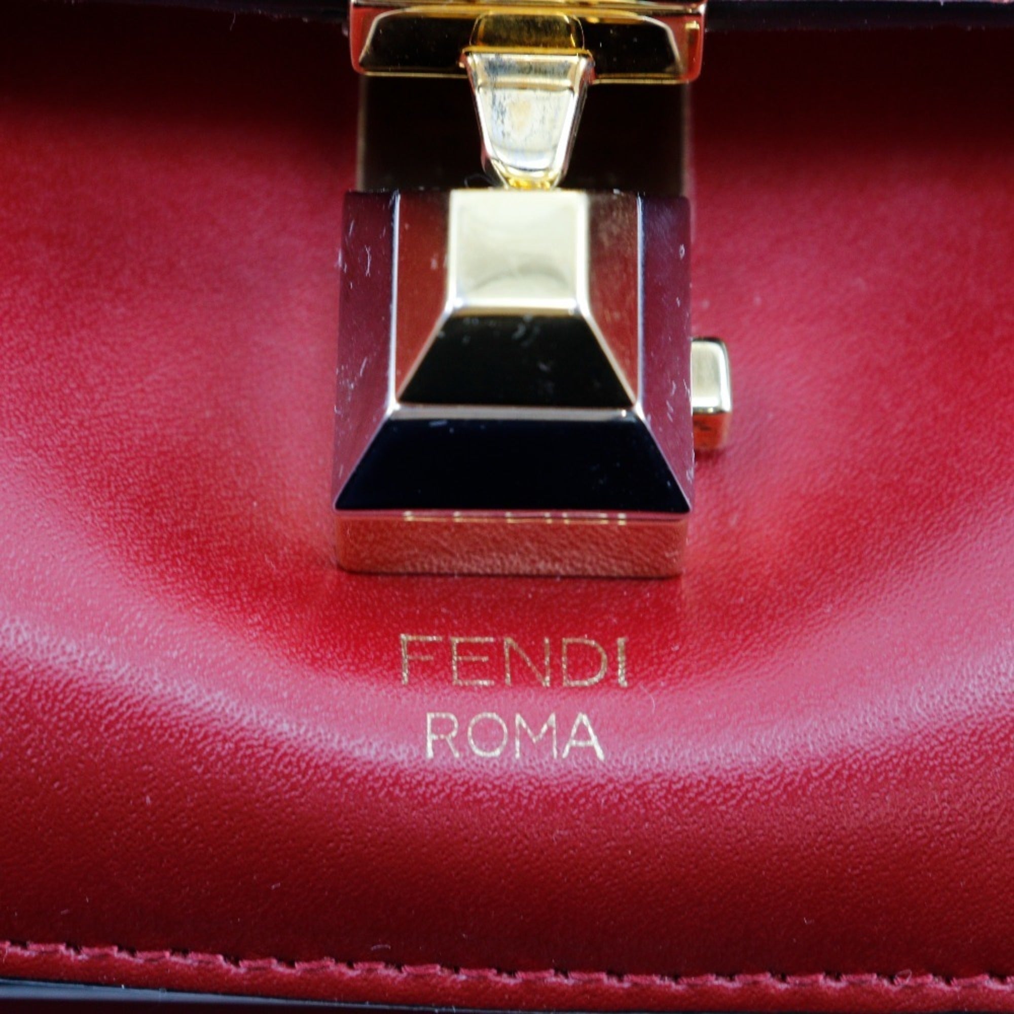 Fendi Red Color Leather Shoulder Bag