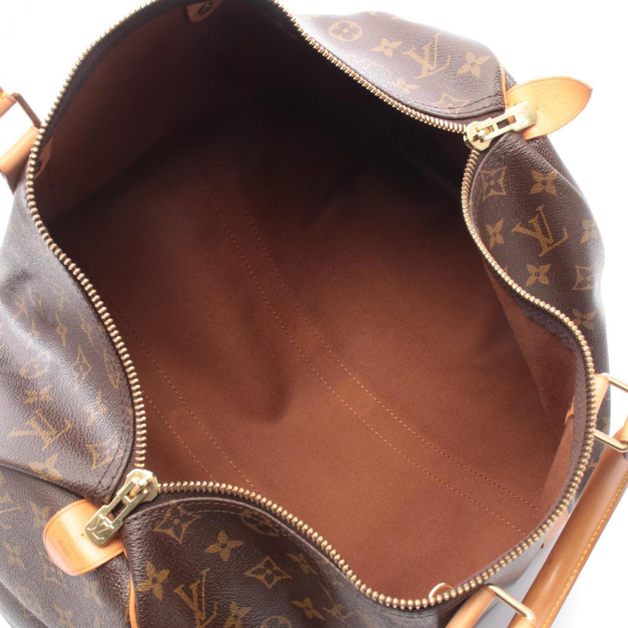 Louis Vuitton Brown Monogram Coated Canvas Leather Boston Bag Handbag
