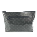 Louis Vuitton Black Vinyl Leather Clutch Bag Pochette Pouch