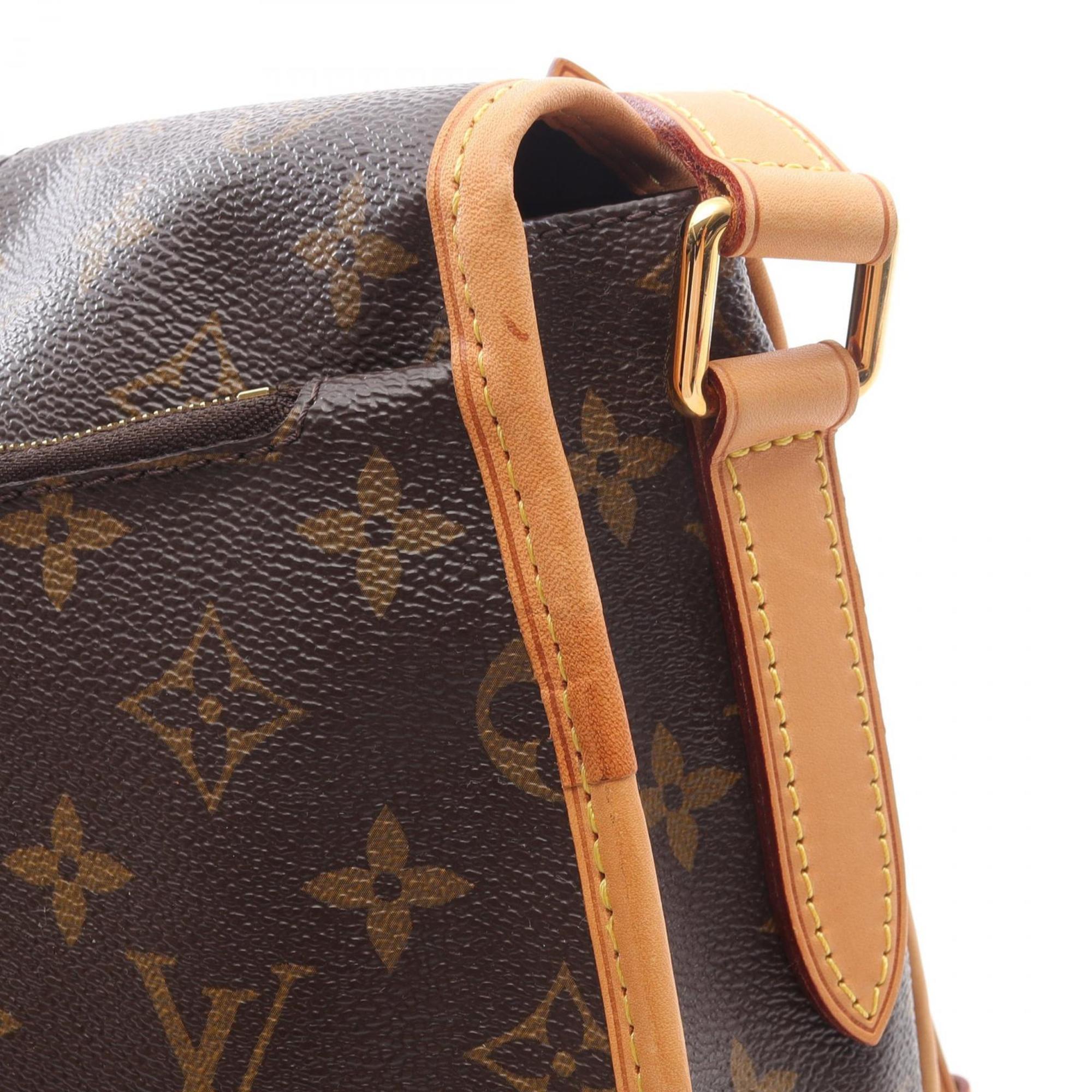 Louis Vuitton Brown Coated Canvas Leather Shoulder Bag