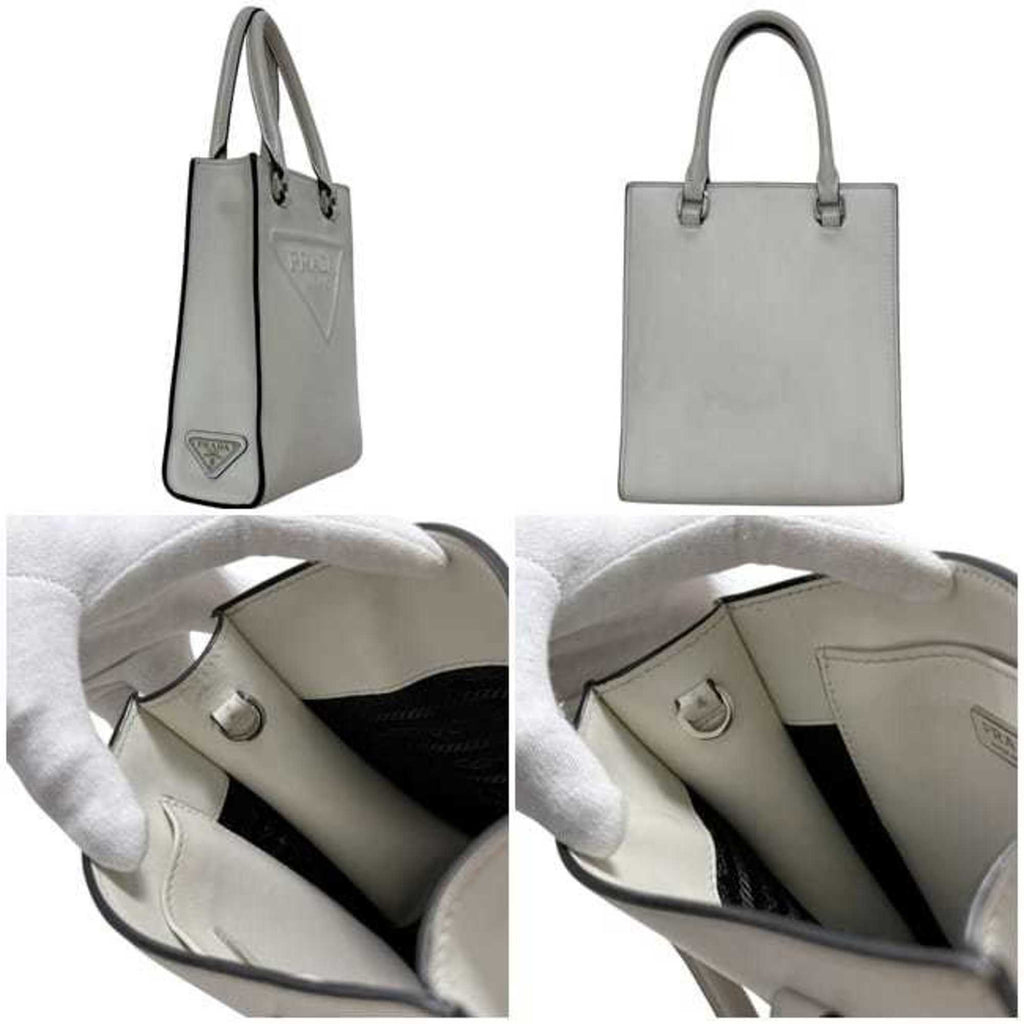 Prada Bianco White Leather Handbag