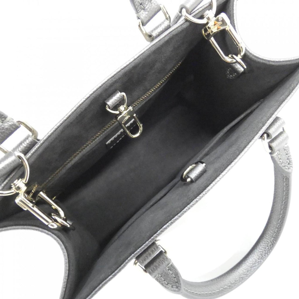 Louis Vuitton Gunmetal Silver Leather Handbag