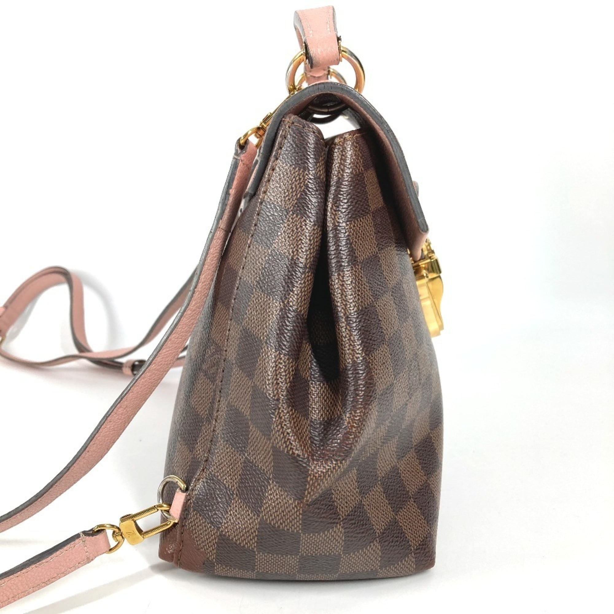 Louis Vuitton Brown Pink Damier Canvas Backpack Handbag