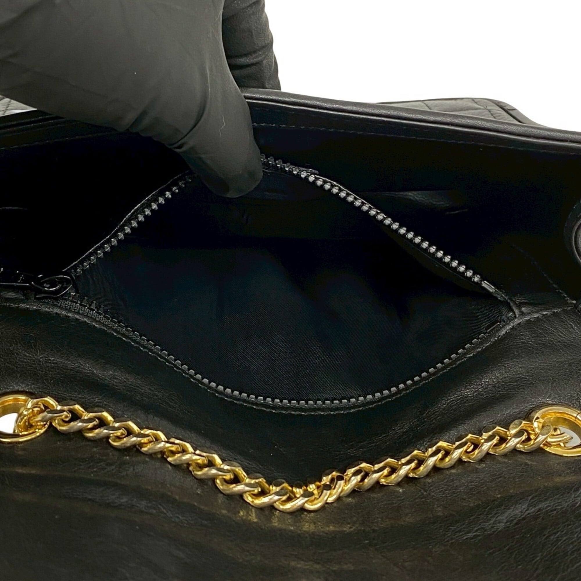 Celine Black Leather Shoulder Bag