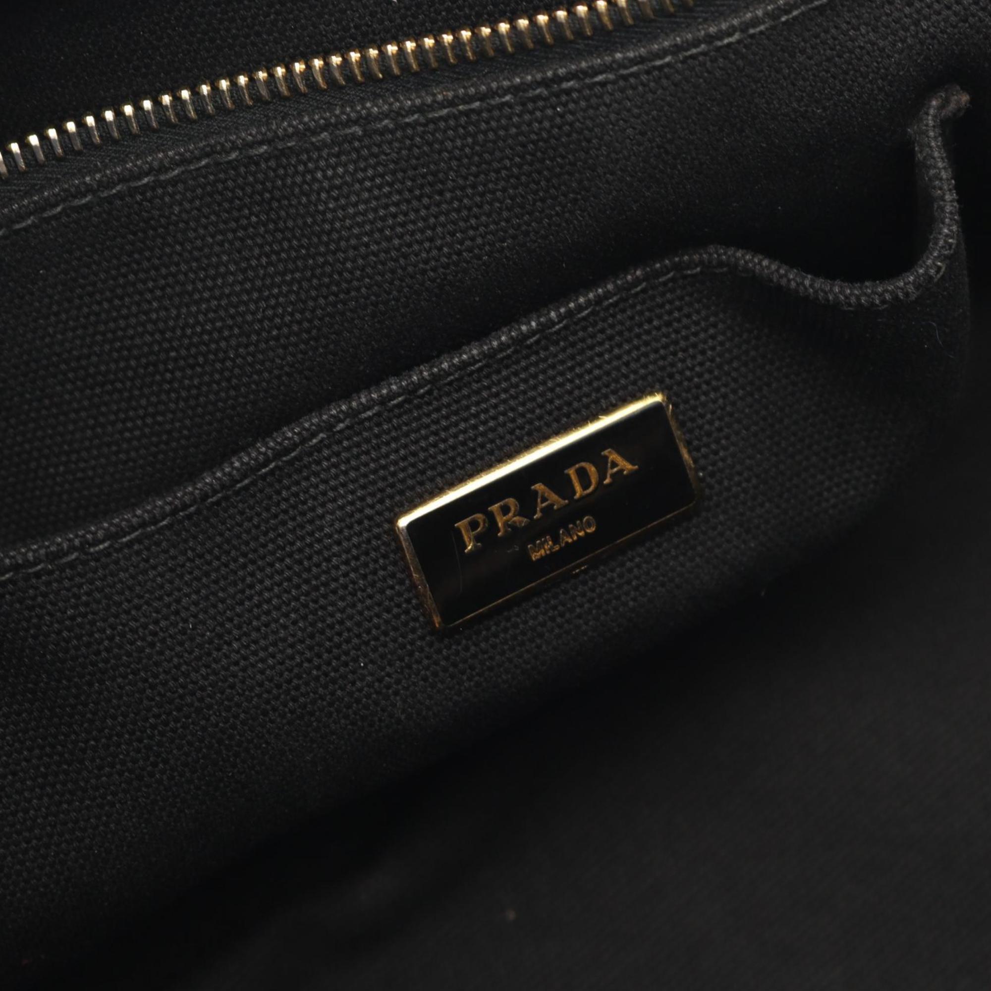 Prada Black Blue White Canvas Tote Bag