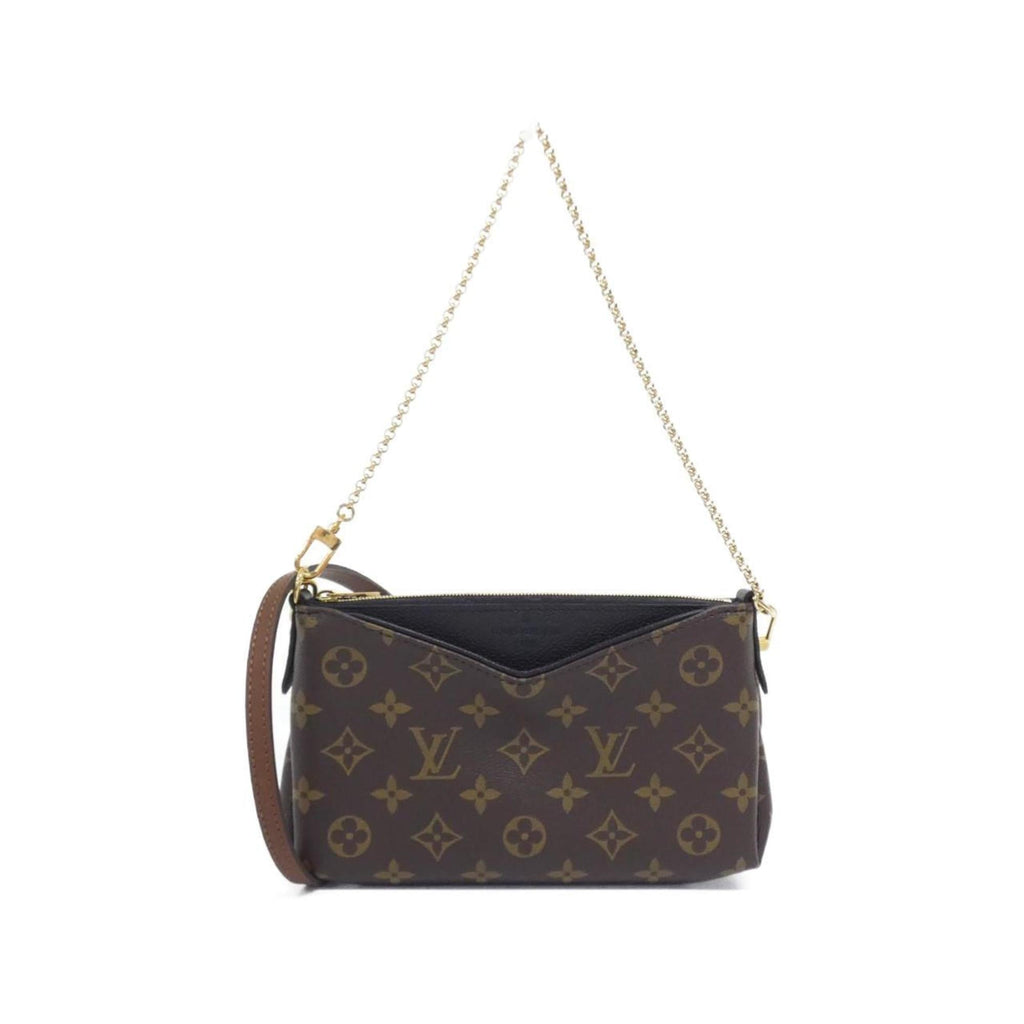 Louis Vuitton Monogram Black Marron Coated Canvas Shoulder Bag