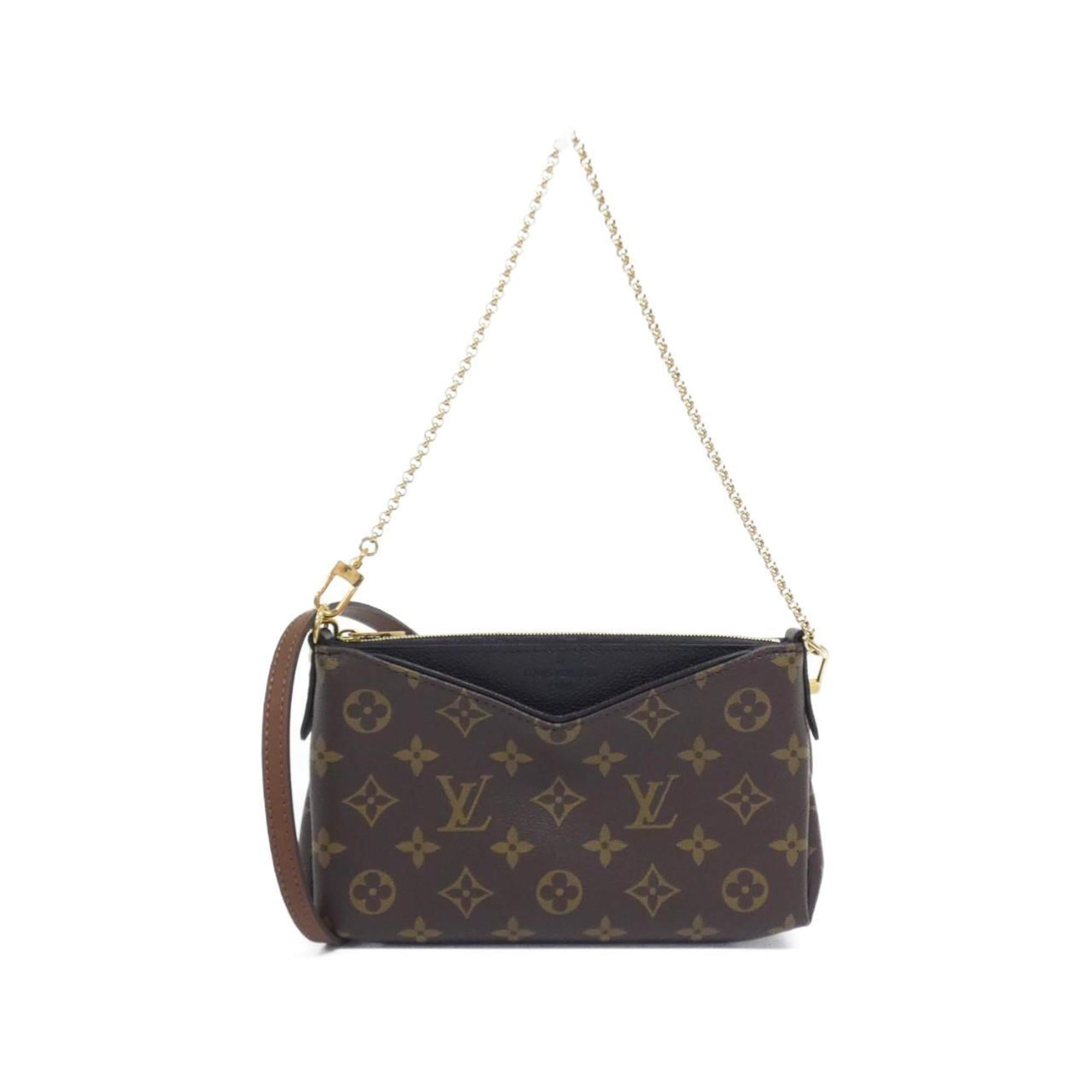 Louis Vuitton Monogram Black Marron Coated Canvas Shoulder Bag