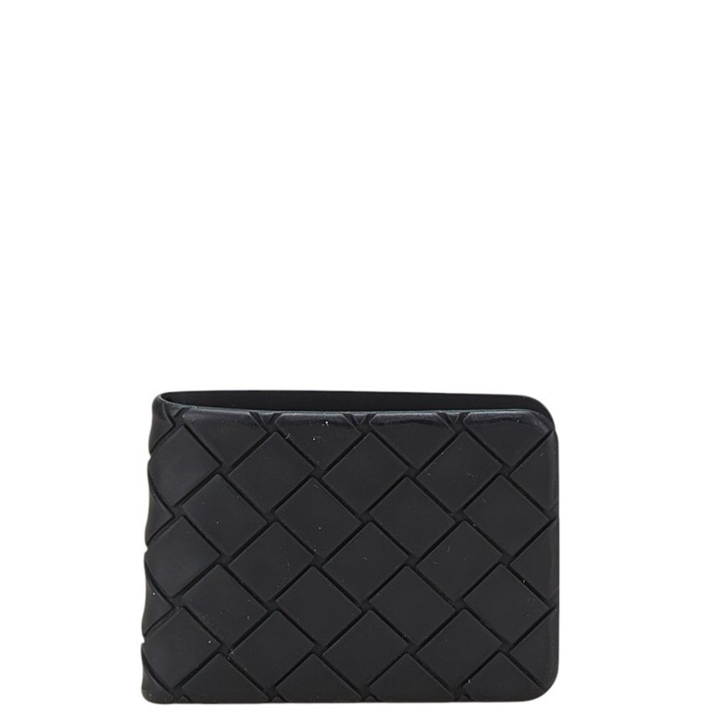 Bottega Veneta Black Rubber Bill Wallet (Bi-Fold)