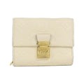 Louis Vuitton Monogram Empreinte Beige Leather Wallet (Tri-Fold)