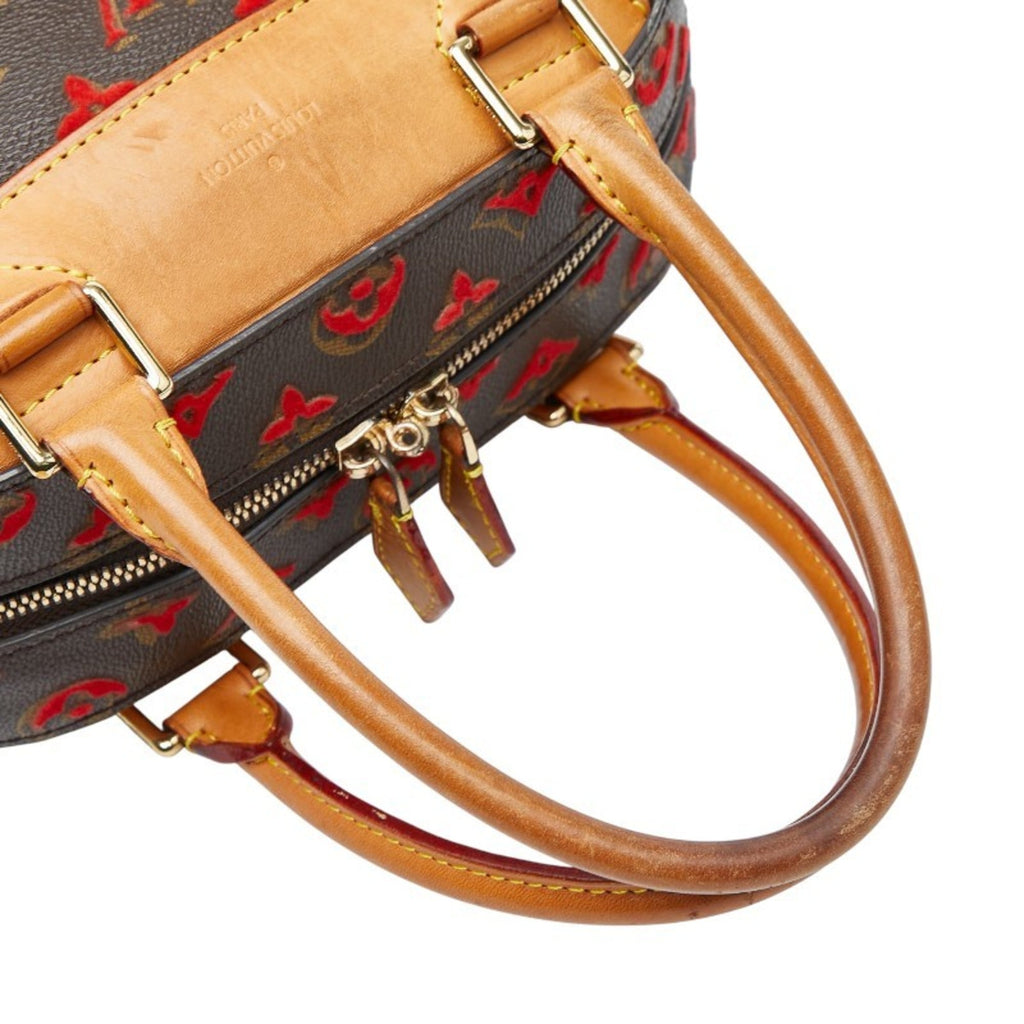 Louis Vuitton Brown Pvc Leather Handbag