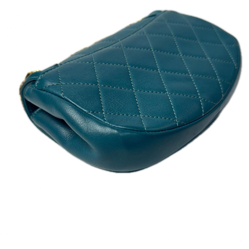 Chanel Green Leather Shoulder Bag