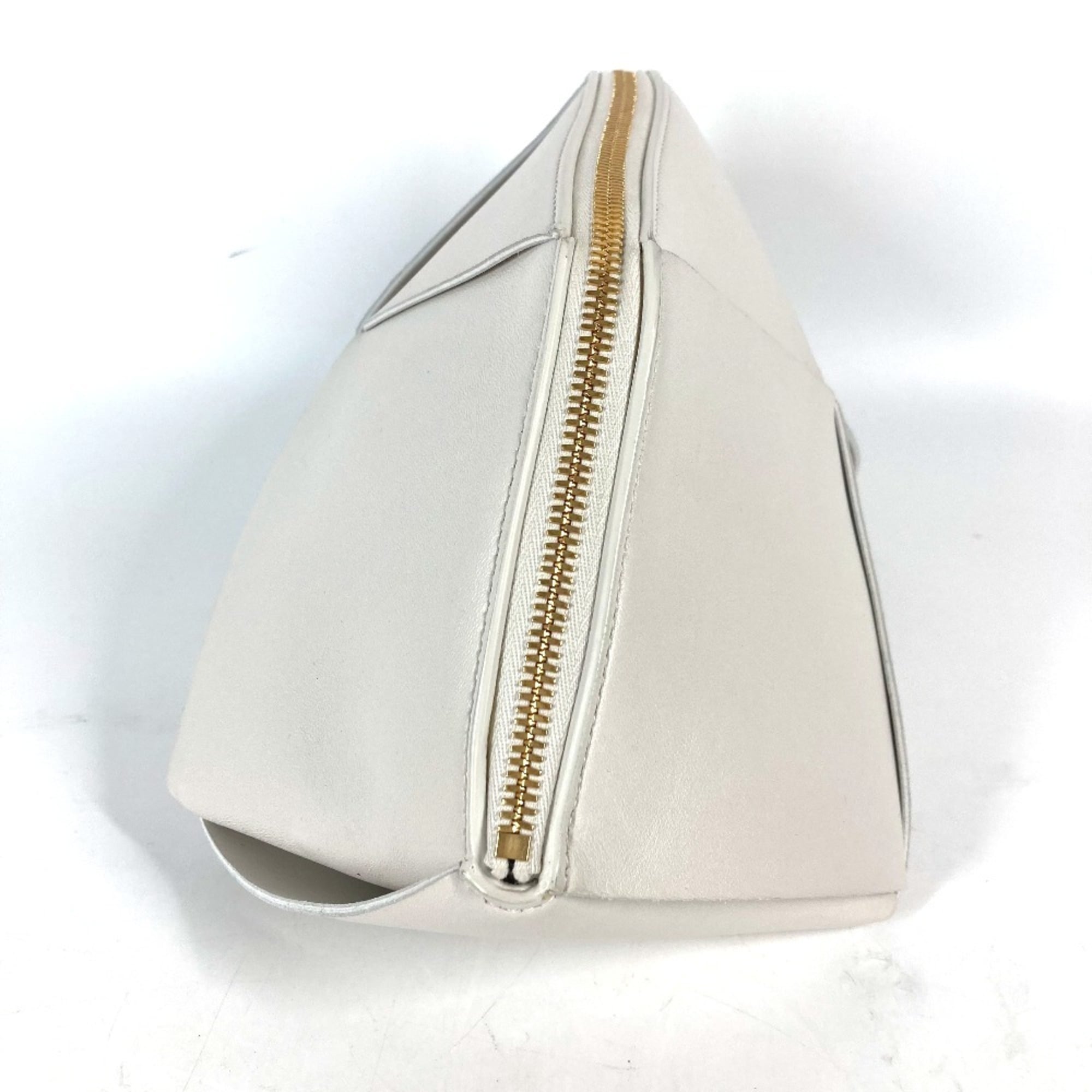 Bottega Veneta White Leather Clutch Bag Pouch