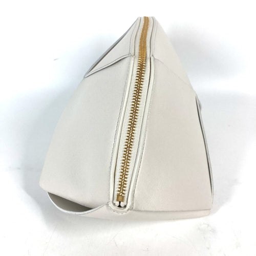 Bottega Veneta White Leather Clutch Bag Pouch