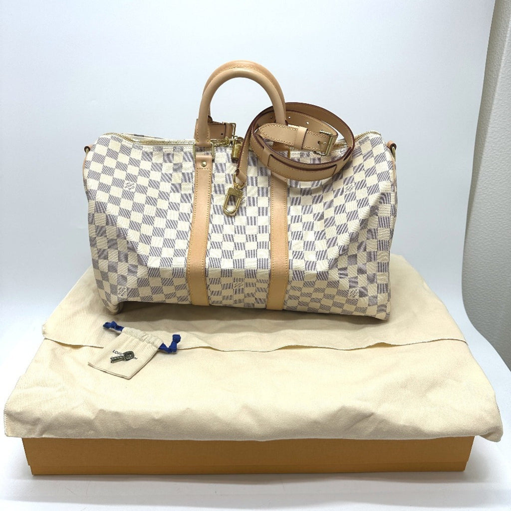 Louis Vuitton White Damier Azur Boston Bag