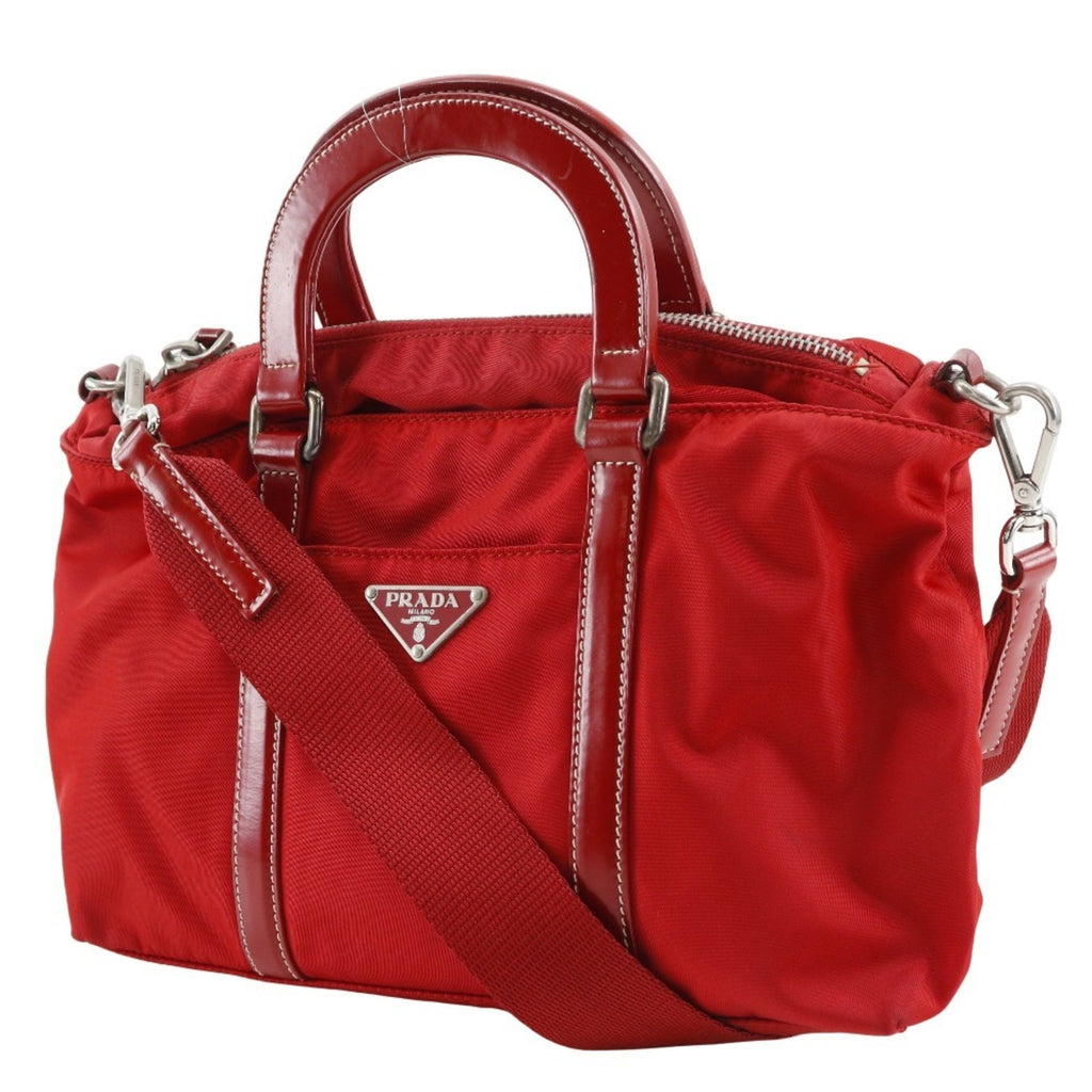 Prada Red Color Nylon Handbag