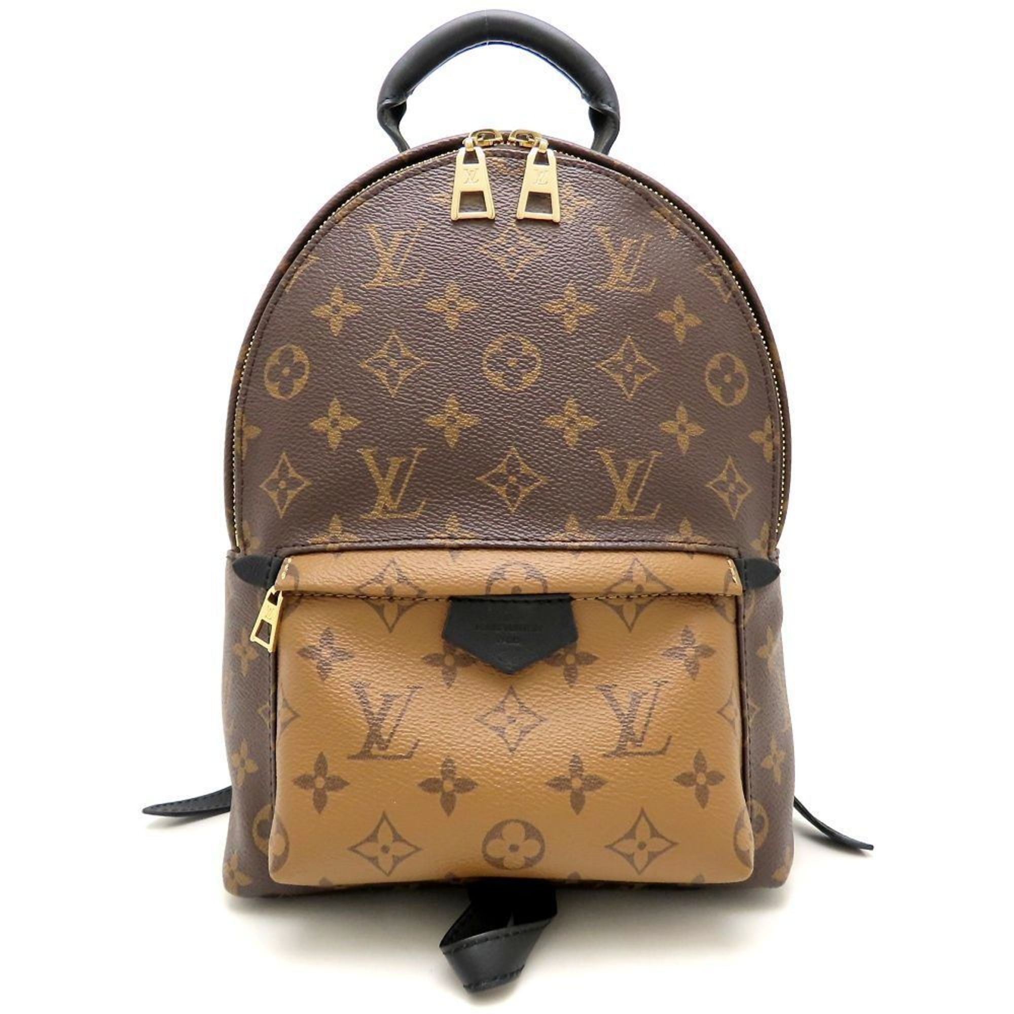 Louis Vuitton Black Brown Canvas Leather Backpack