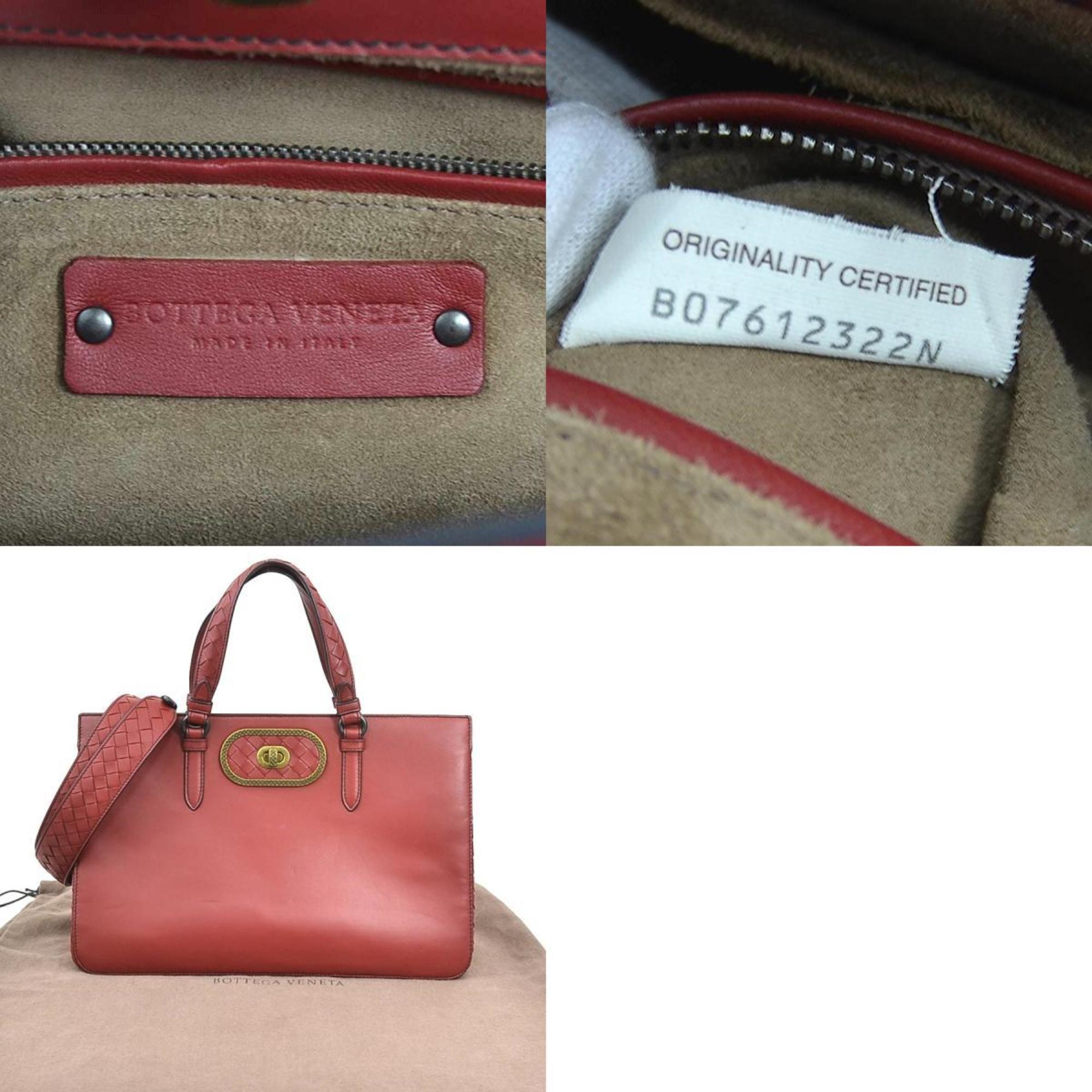 Bottega Veneta Burgundy Intrecciato Handbag Shoulder Bag