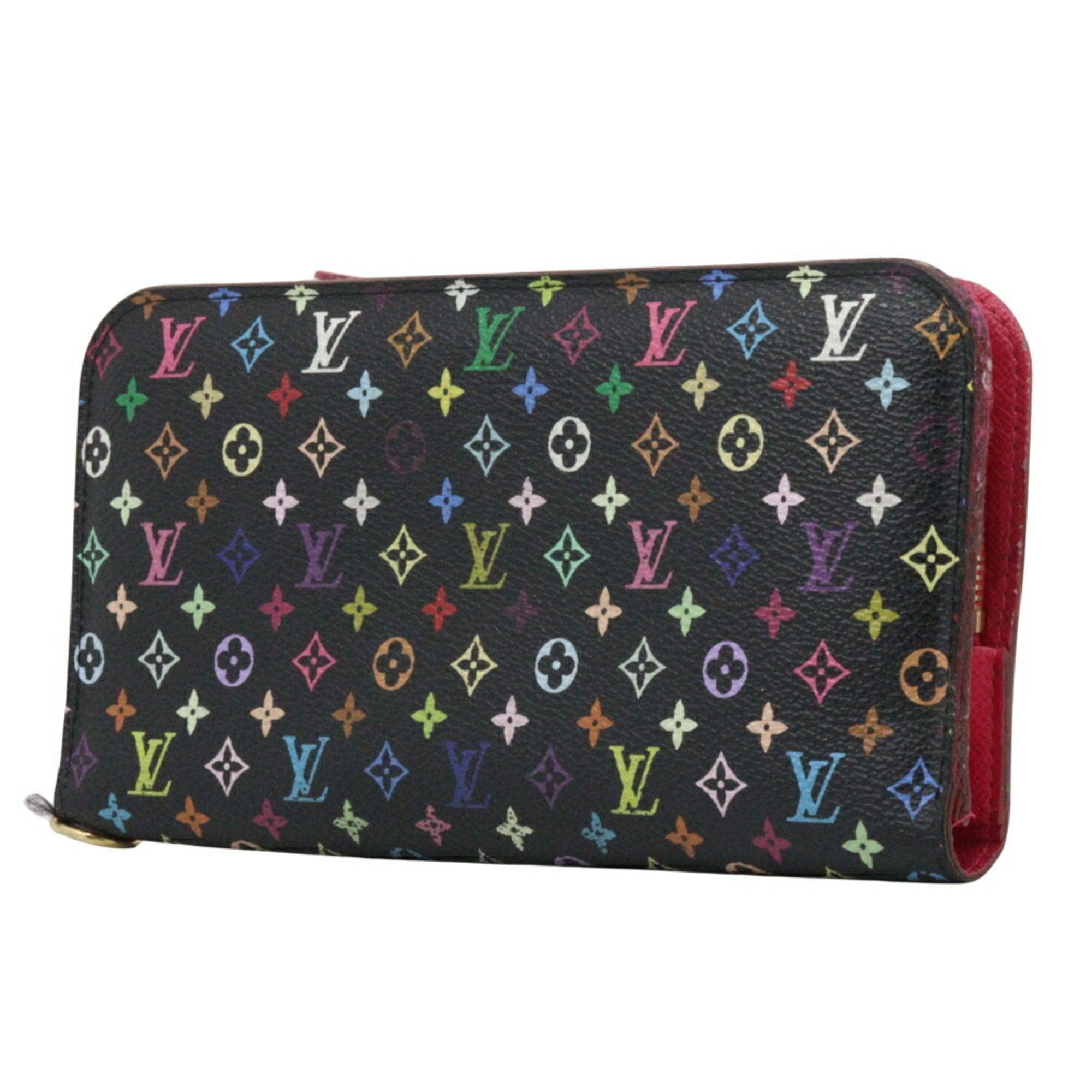 Louis Vuitton Monogram Multicolore Black Grenade Multi-Color Pink Monogram Multicolore Long Wallet