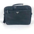 Prada Black Leather Nylon Handbag Shoulder Bag