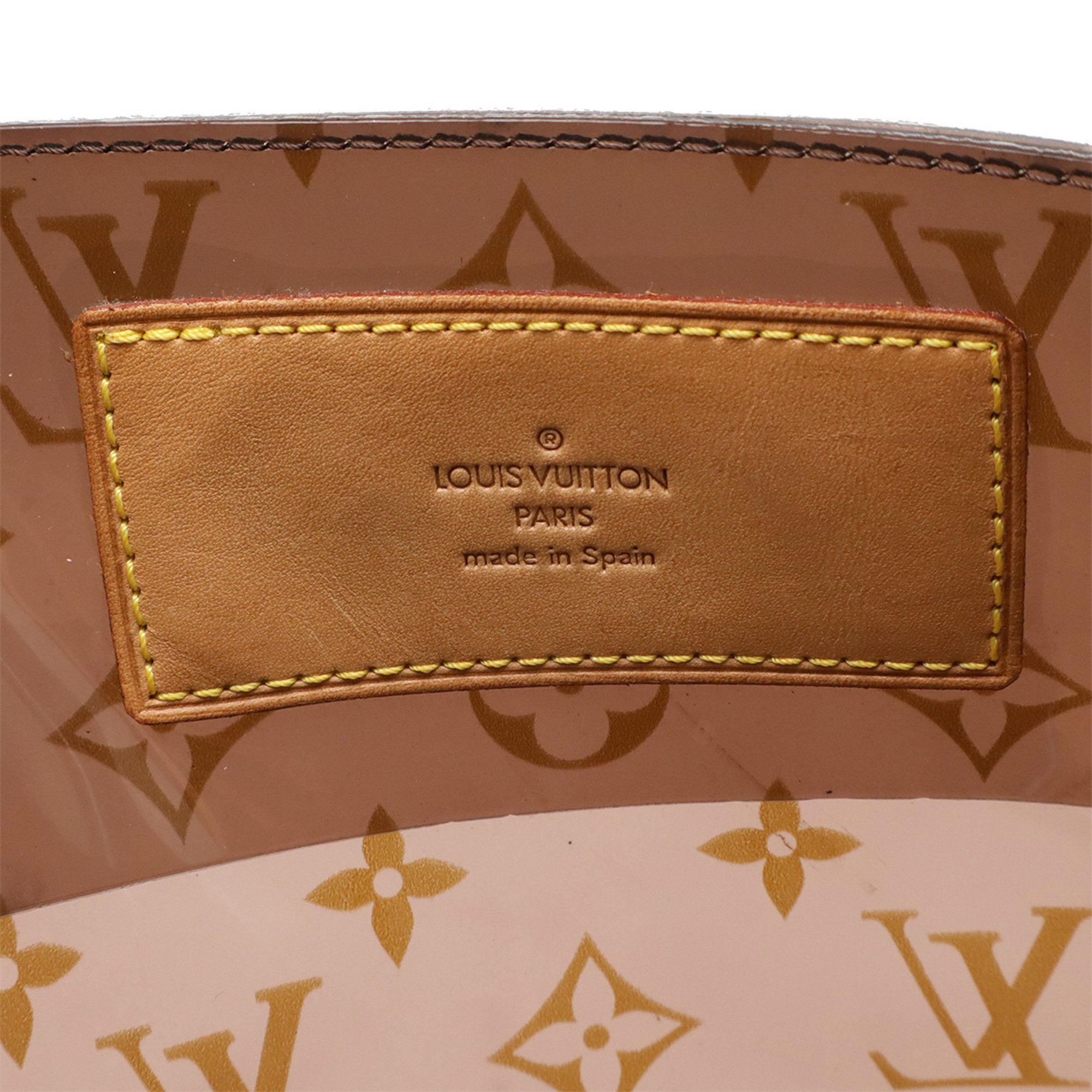 Louis Vuitton Brown Clear Vinyl Leather Beach Bag Shoulder Bag Tote Bag