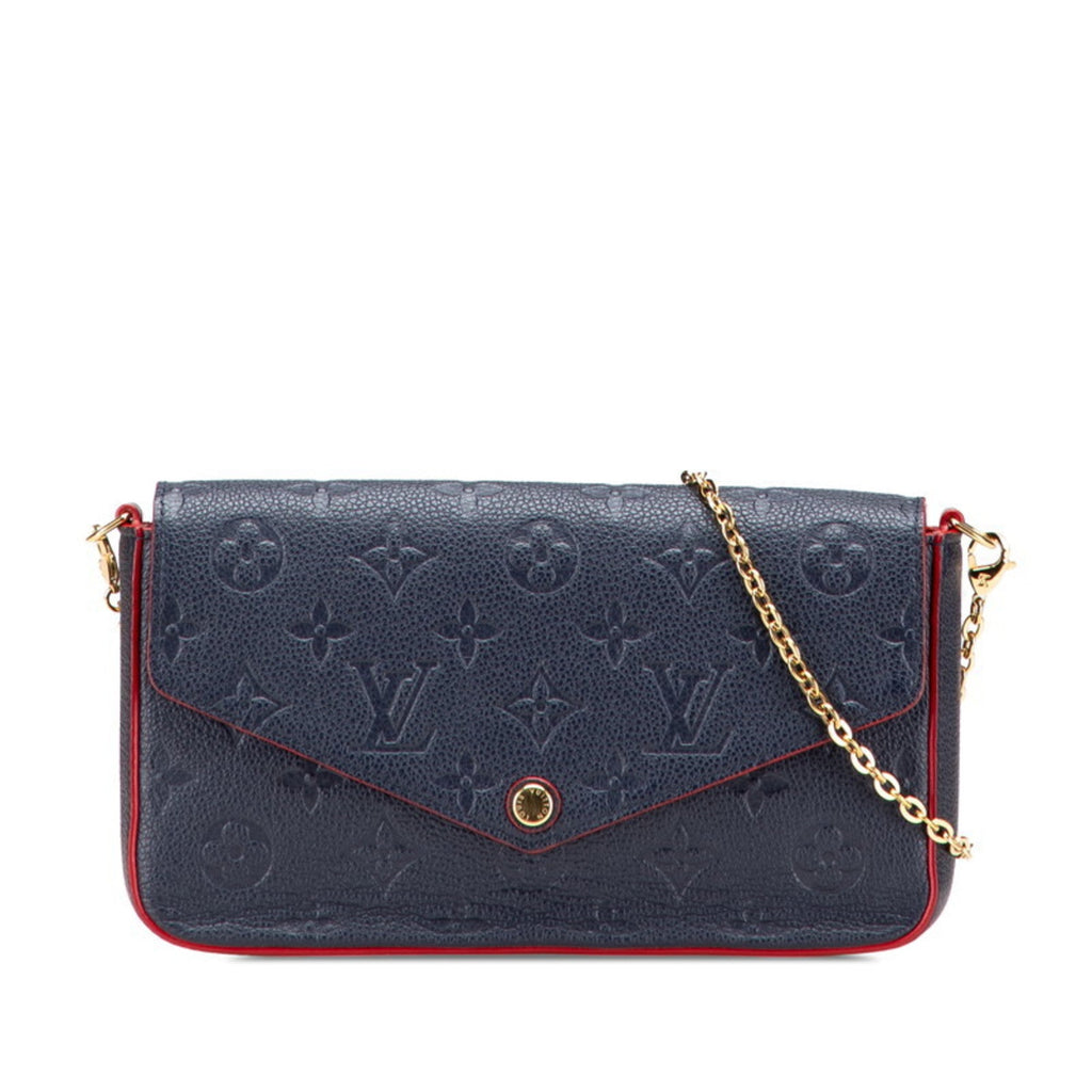 Louis Vuitton Marine Rouge Navy Leather Pochette Shoulder Bag