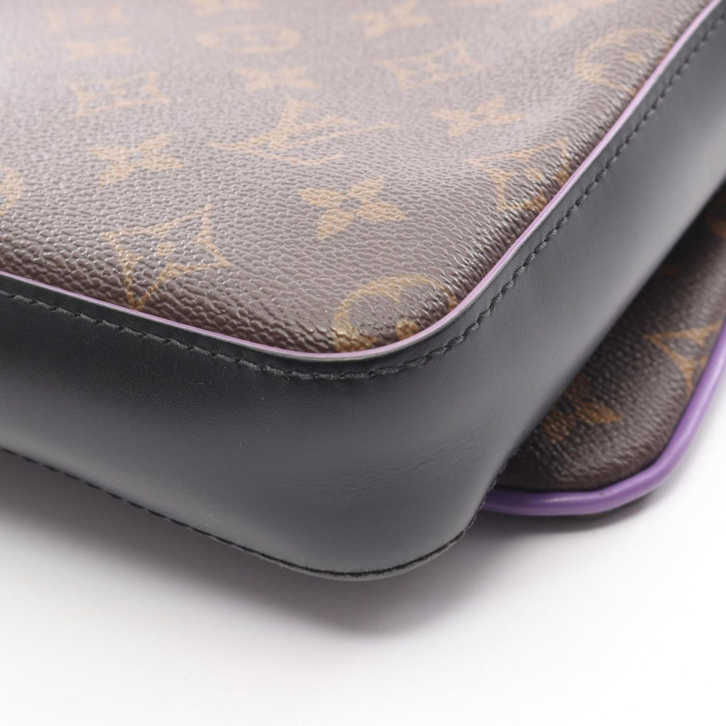 Louis Vuitton Black Brown Monogram Macassar Purple Coated Canvas Shoulder Bag