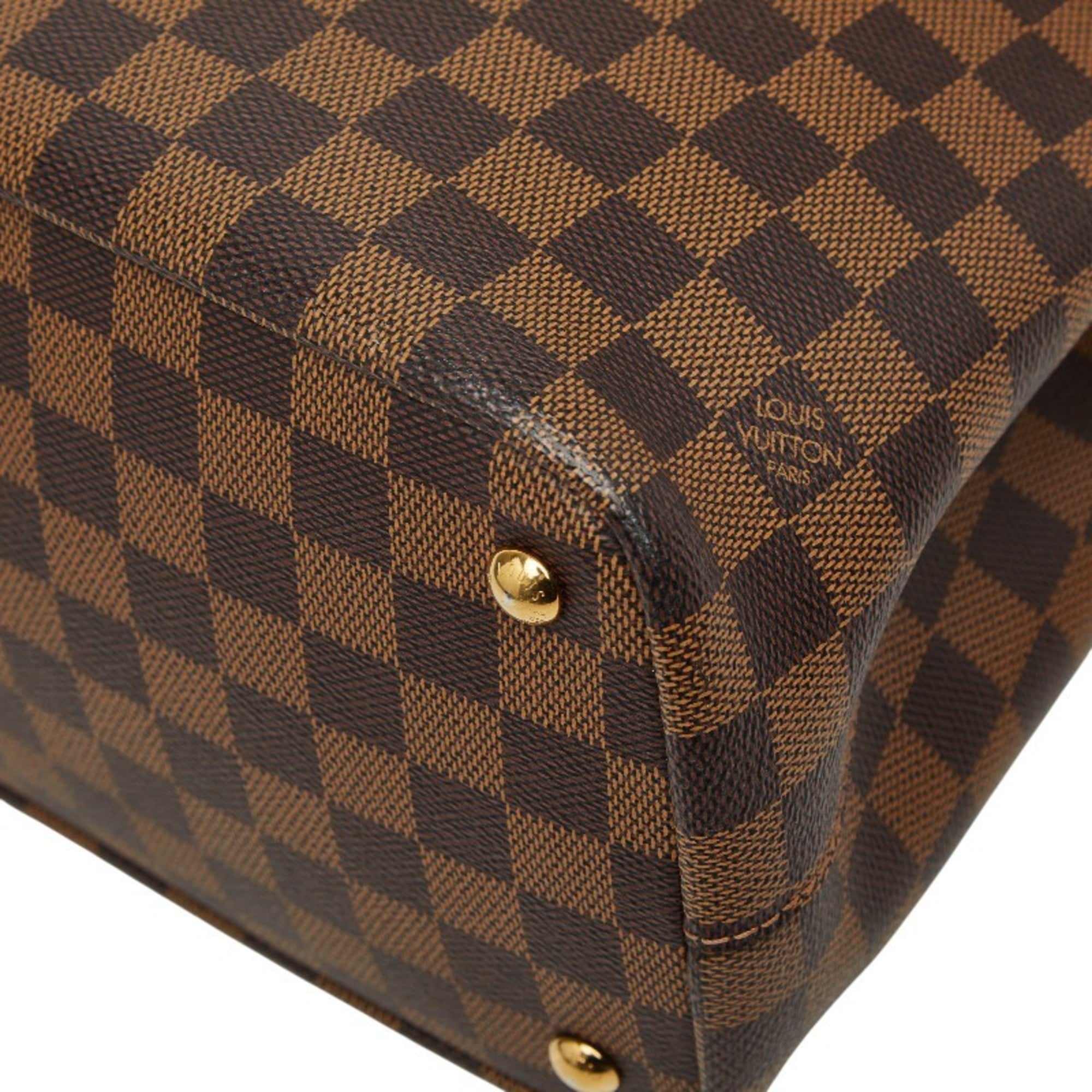 Louis Vuitton Brown Ebene Pvc Leather Shoulder Bag Tote Bag