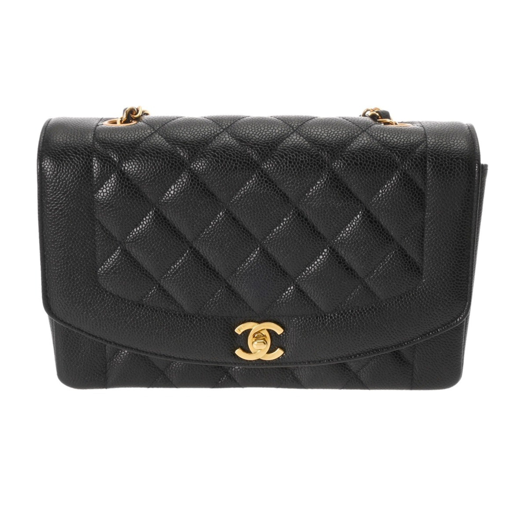 Chanel Black Grained Calfskin Shoulder Bag