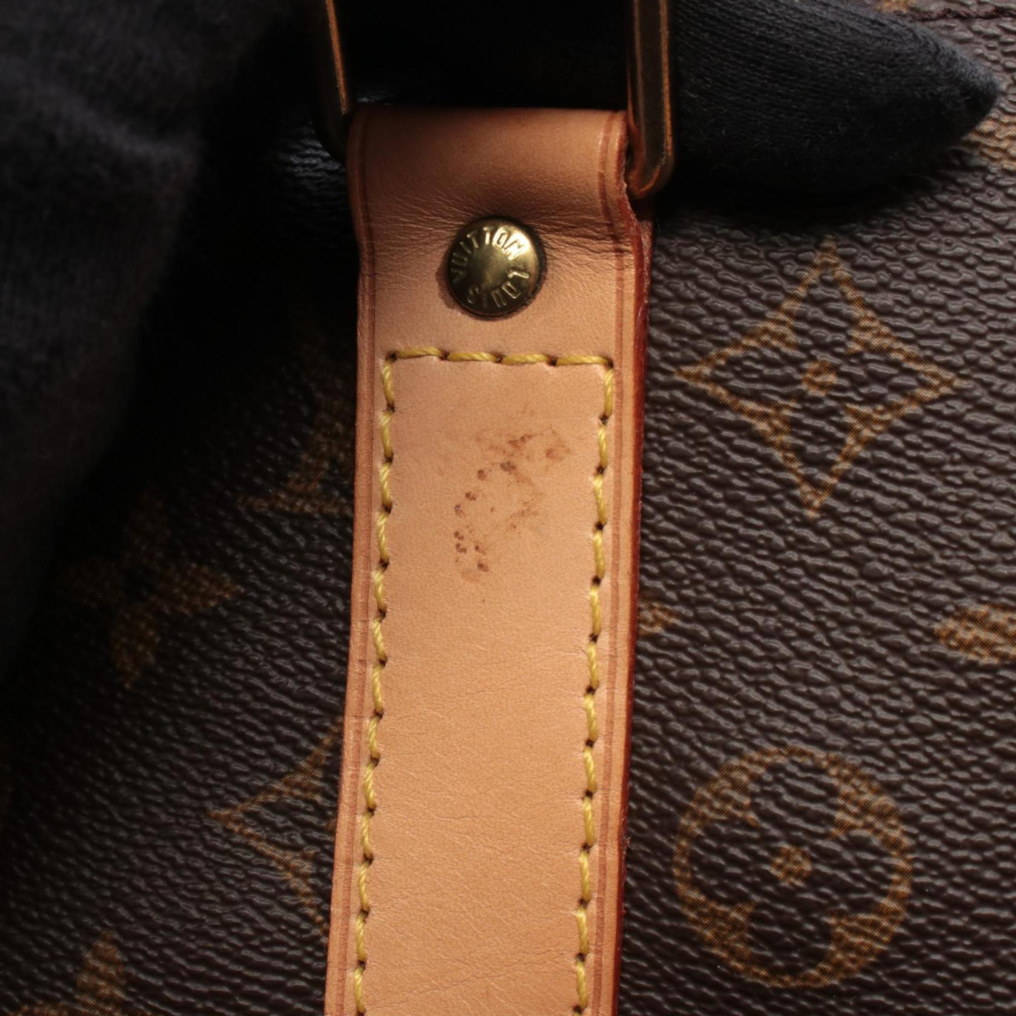 Louis Vuitton Brown Monogram Coated Canvas Leather Boston Bag Handbag