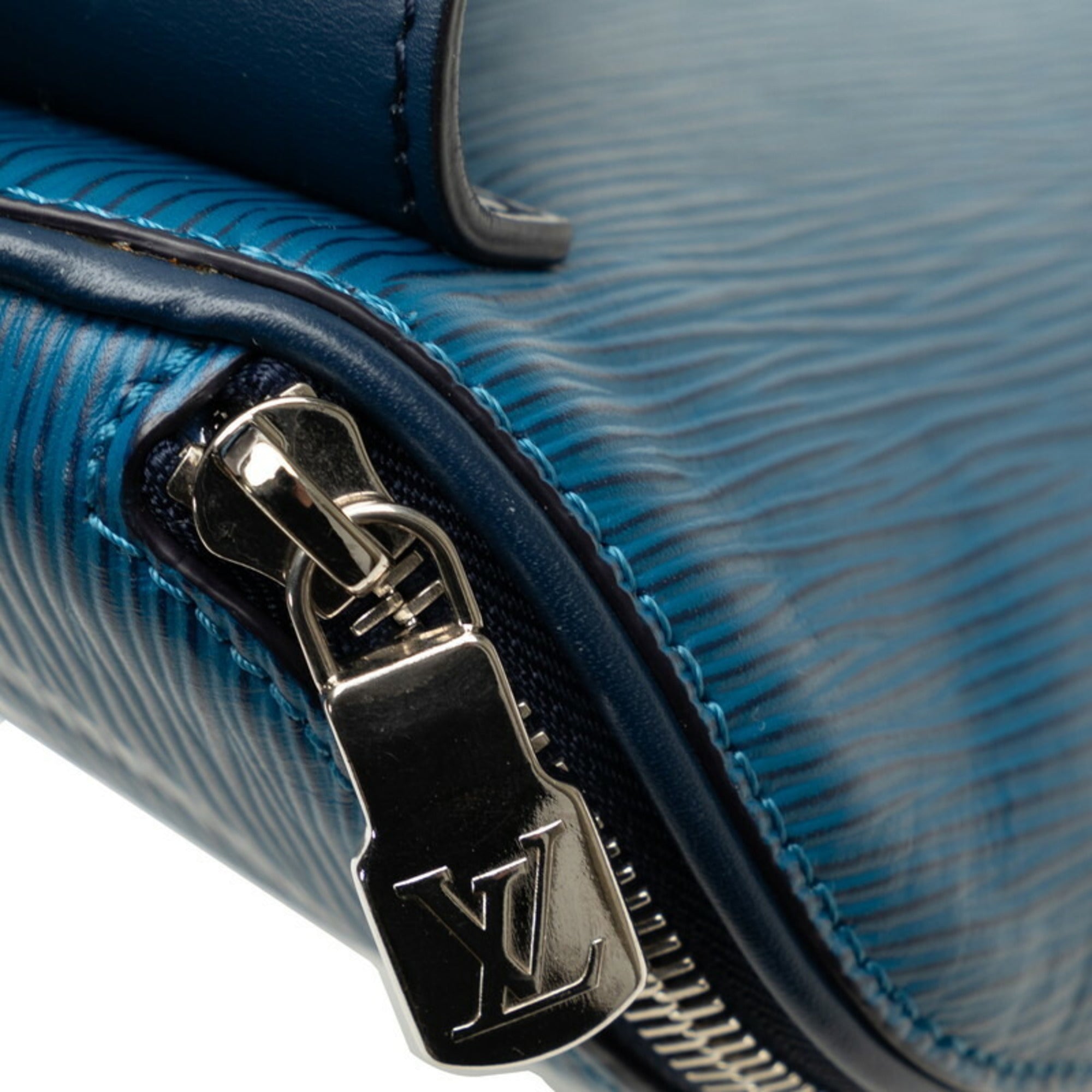 Louis Vuitton Epi Azur Blue Leather Pouch Sling Bag