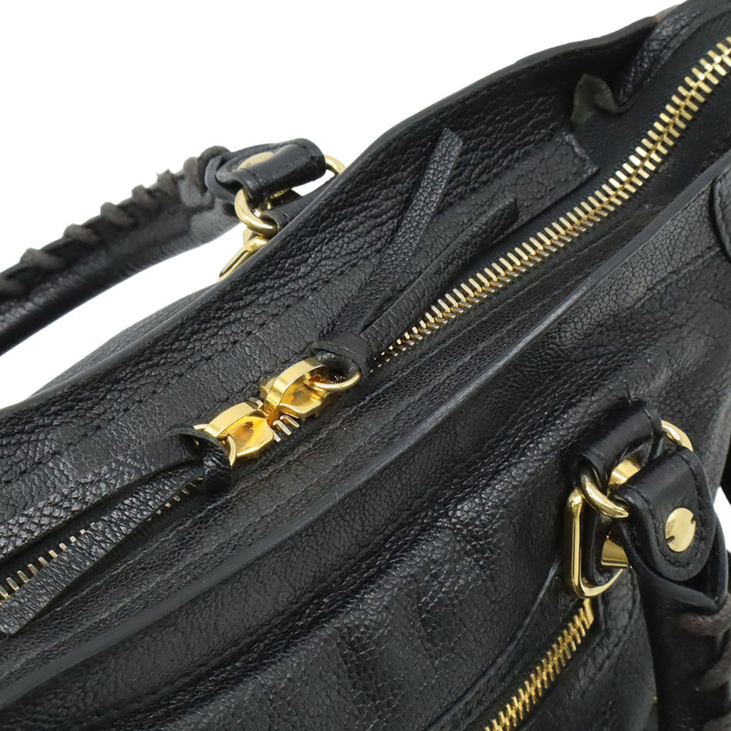 Balenciaga Black Leather Handbag Shoulder