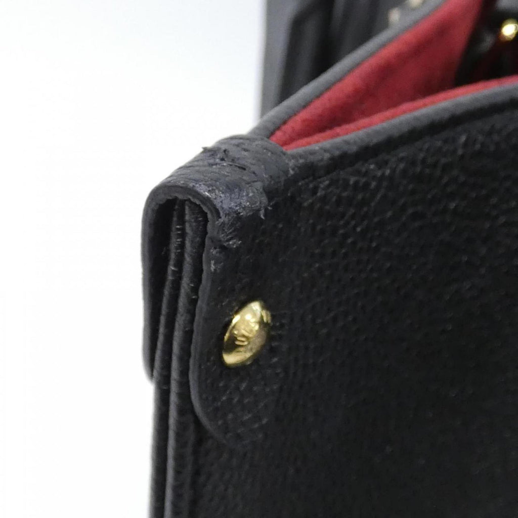 Louis Vuitton Beige Black Leather Handbag