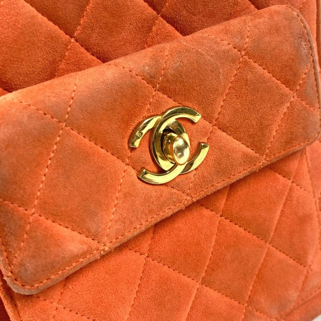 Chanel Orange Suede Handbag Shoulder Bag