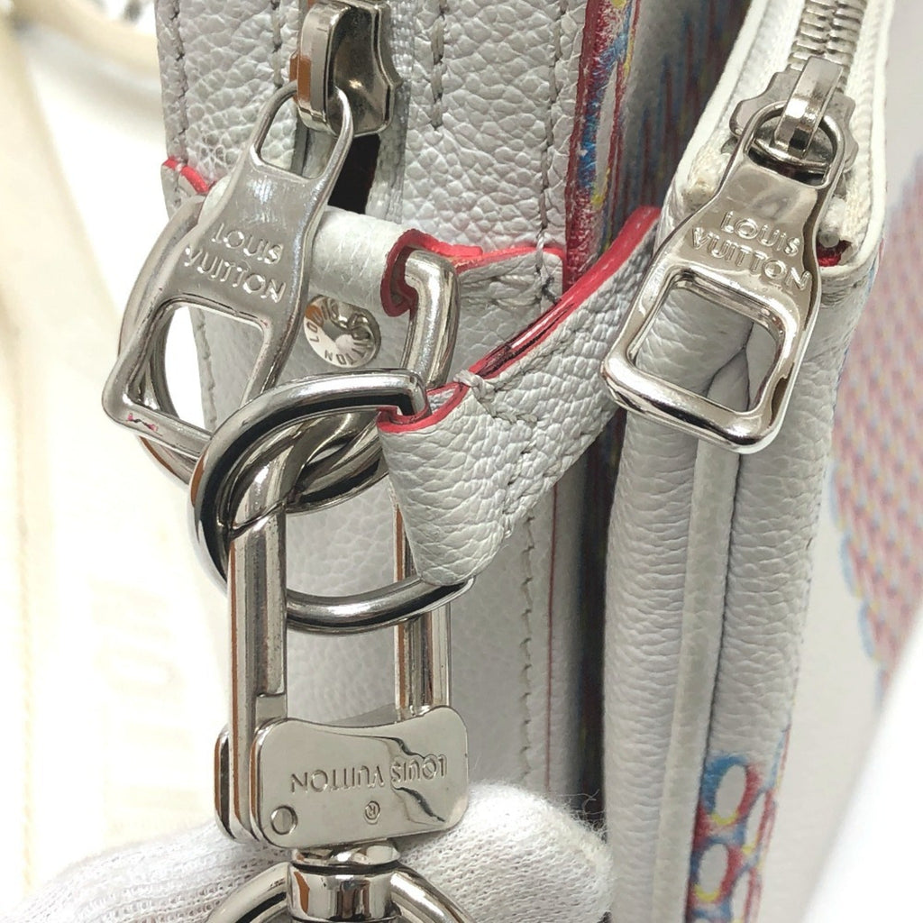 Louis Vuitton White Yellow Damier Canvas Pouch Shoulder Bag