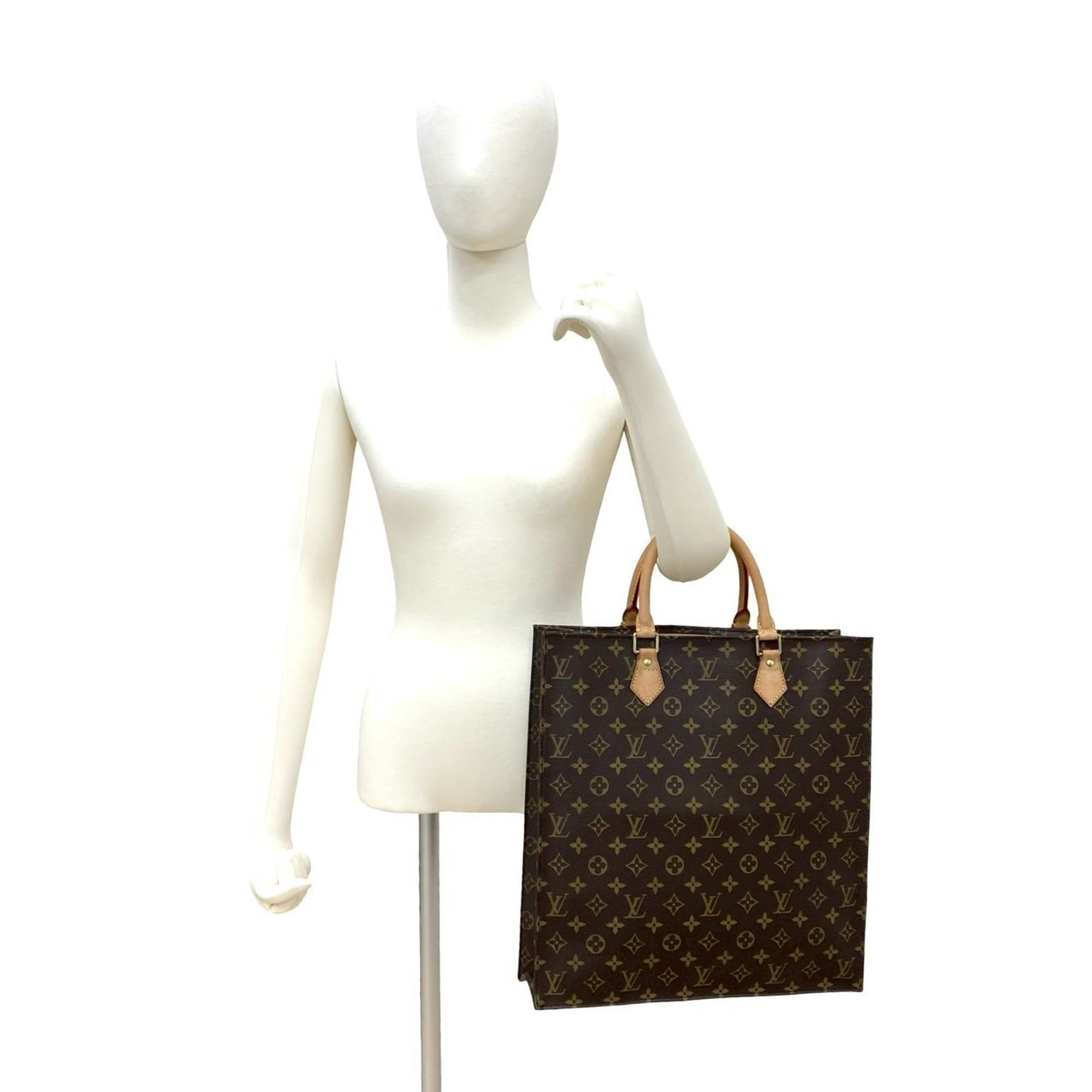Louis Vuitton Brown Leather Pvc Handbag Tote Bag