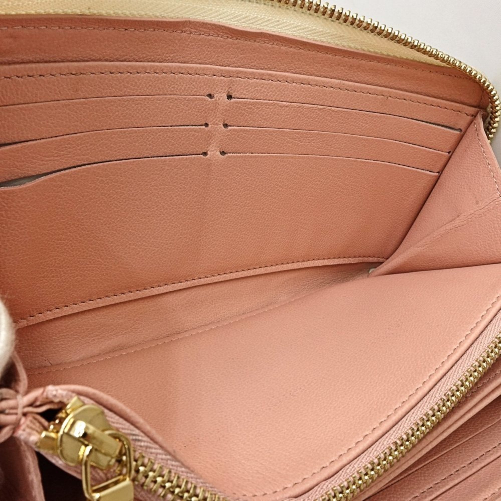 Louis Vuitton Cream Leather Long Wallet