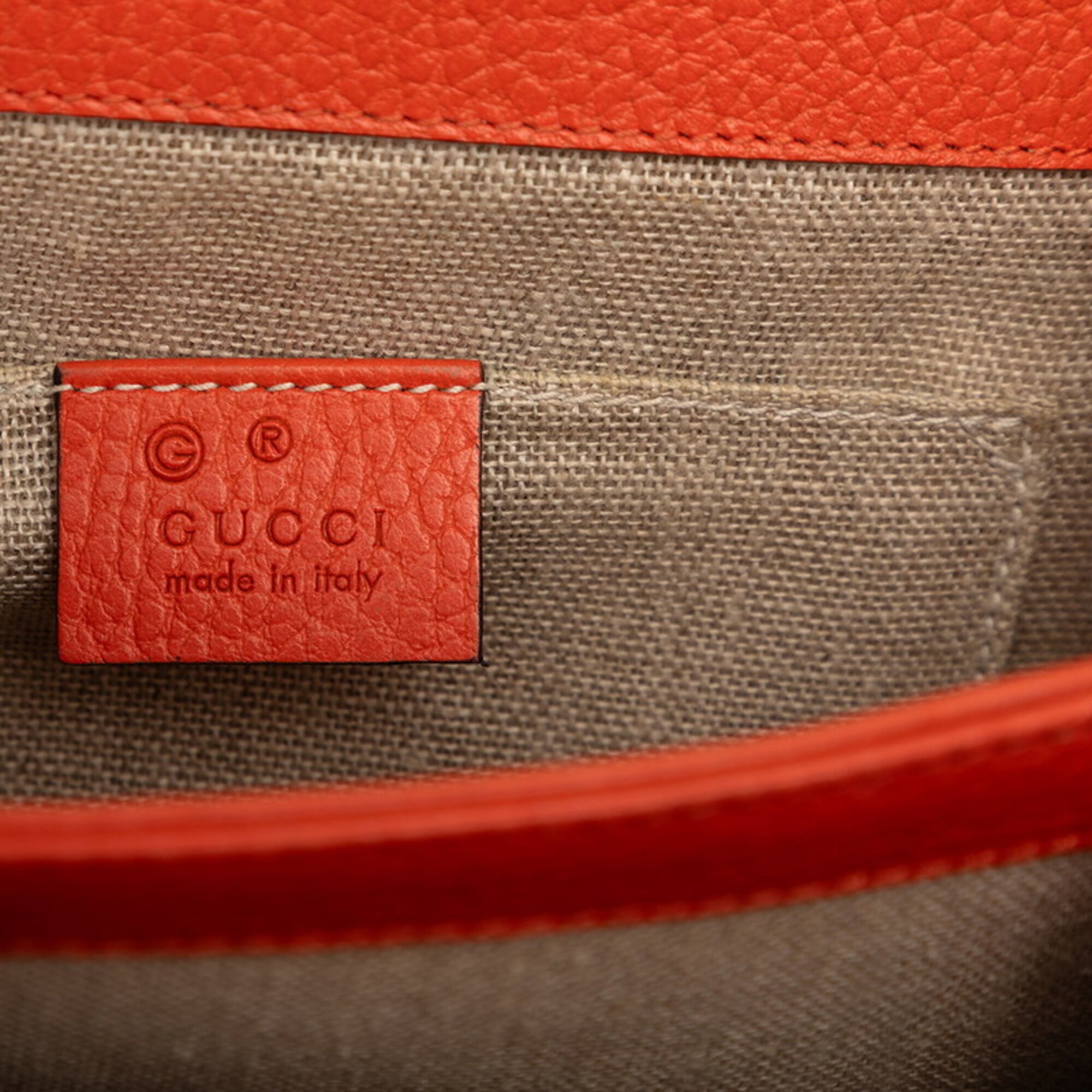 Gucci Orange Leather Shoulder Bag (Pre-Owned)