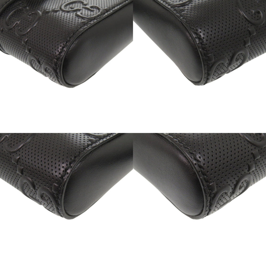 Gucci Black Leather Gg Leather Pouch Sling Bag (Pre-Owned)