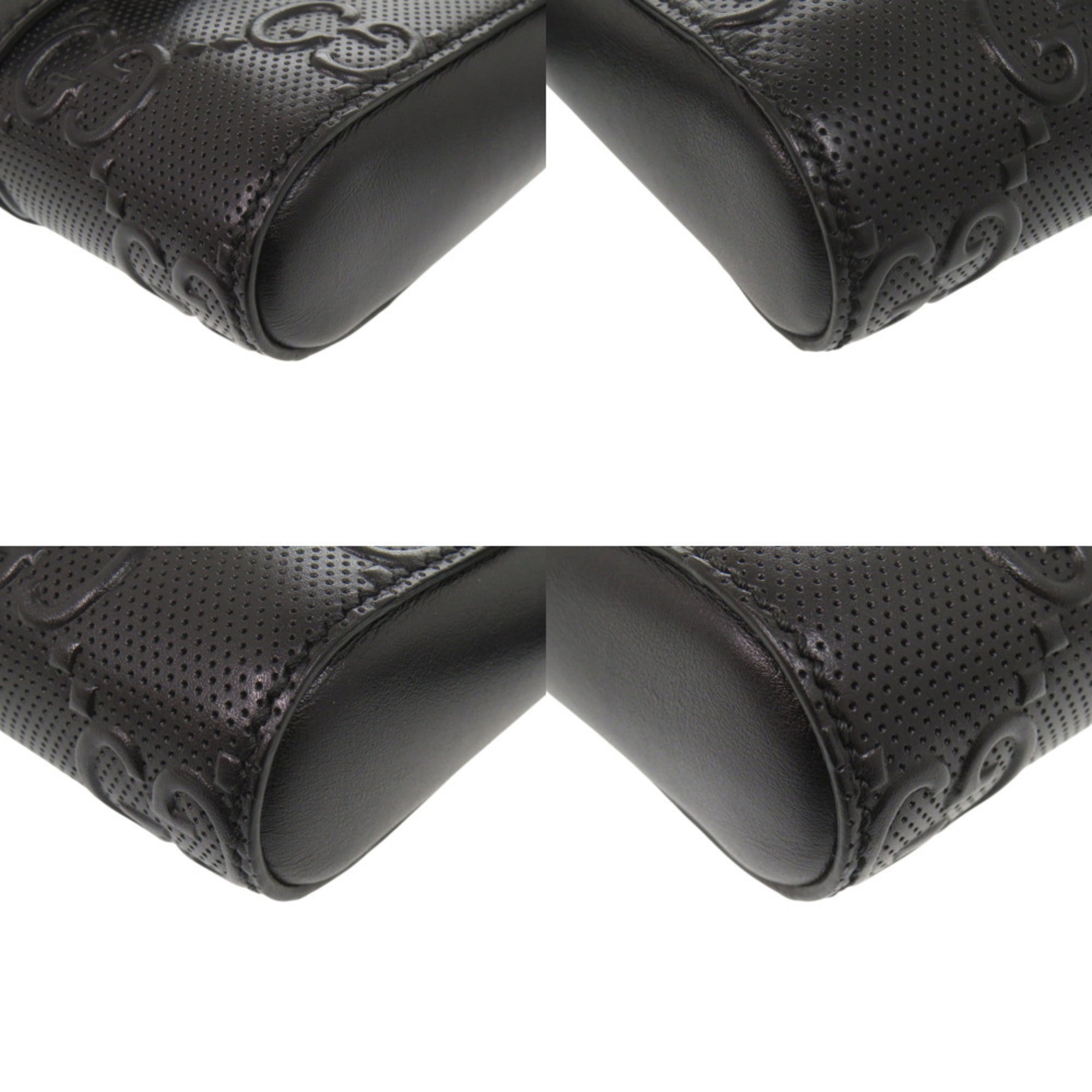 Gucci Black Leather Gg Leather Pouch Sling Bag (Pre-Owned)
