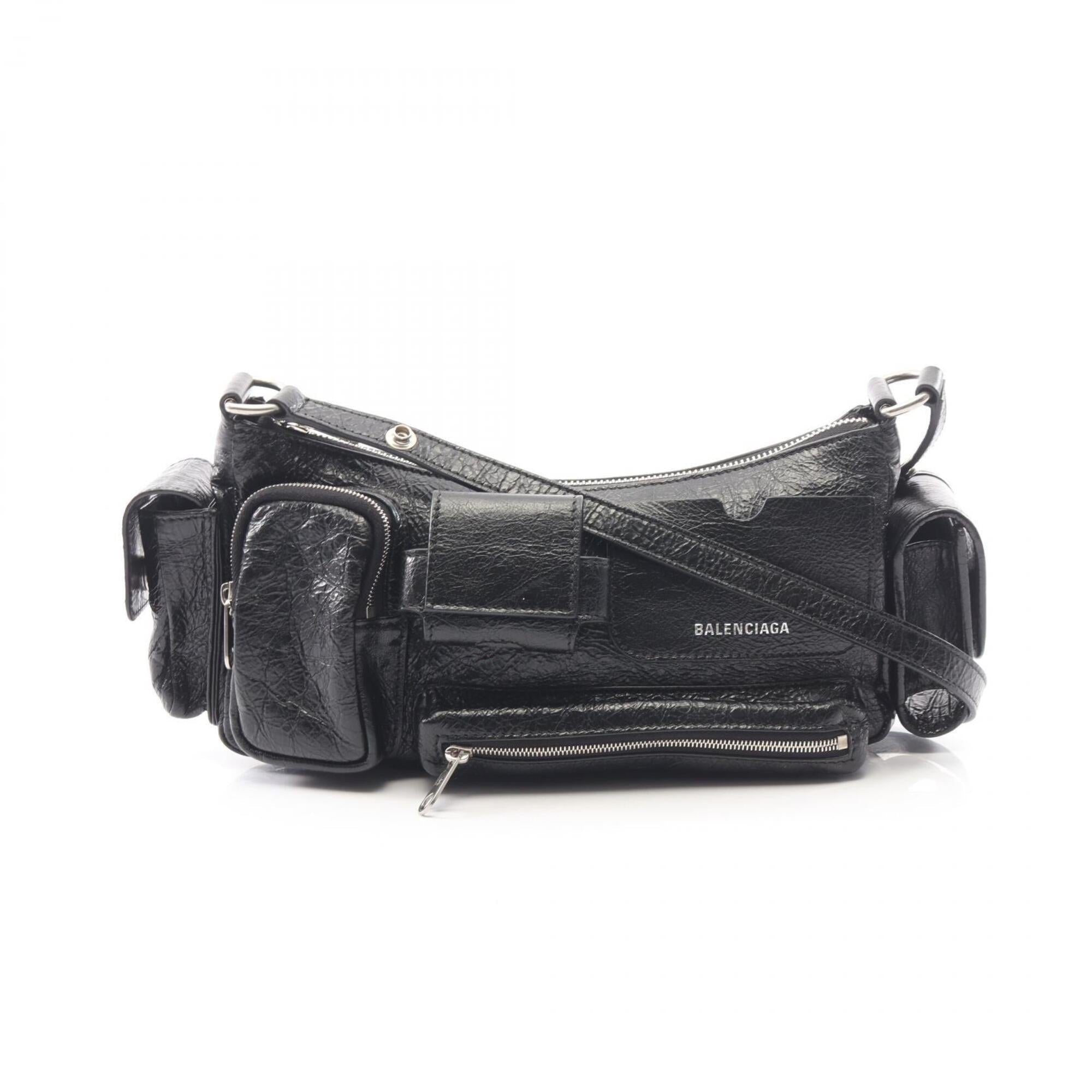 Balenciaga Black Leather Handbag Shoulder