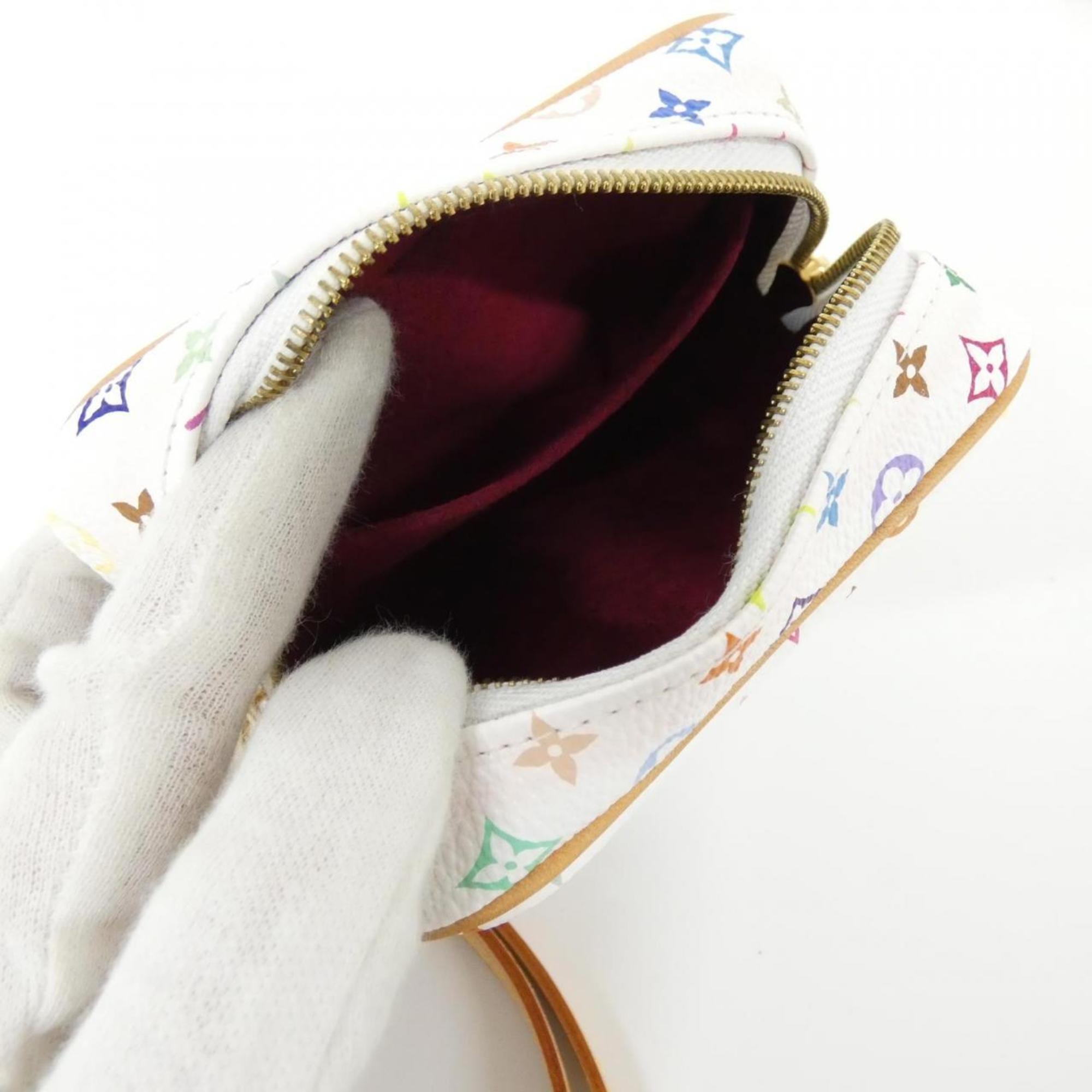 Louis Vuitton Multi-Color White Coated Canvas Handbag Pouch