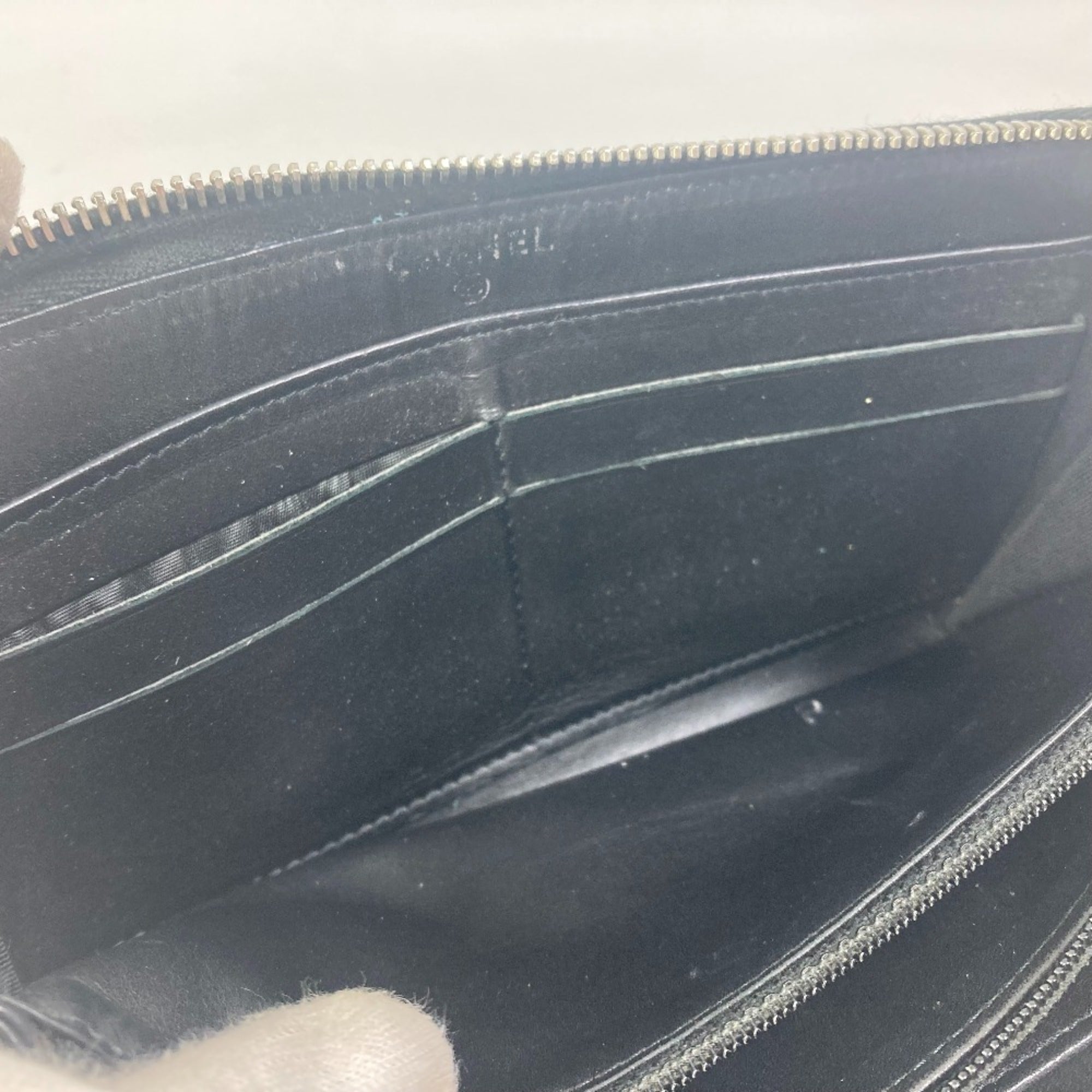 Chanel Black Leather Long Wallet (Bi-Fold)