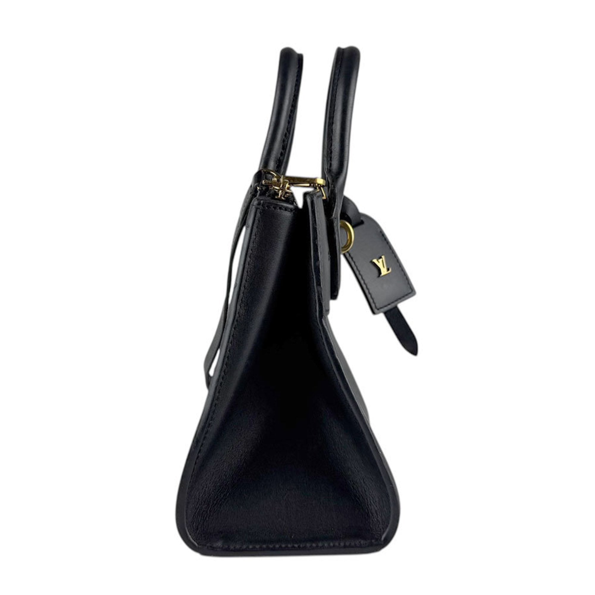 Louis Vuitton Noir Leather Handbag Shoulder Bag