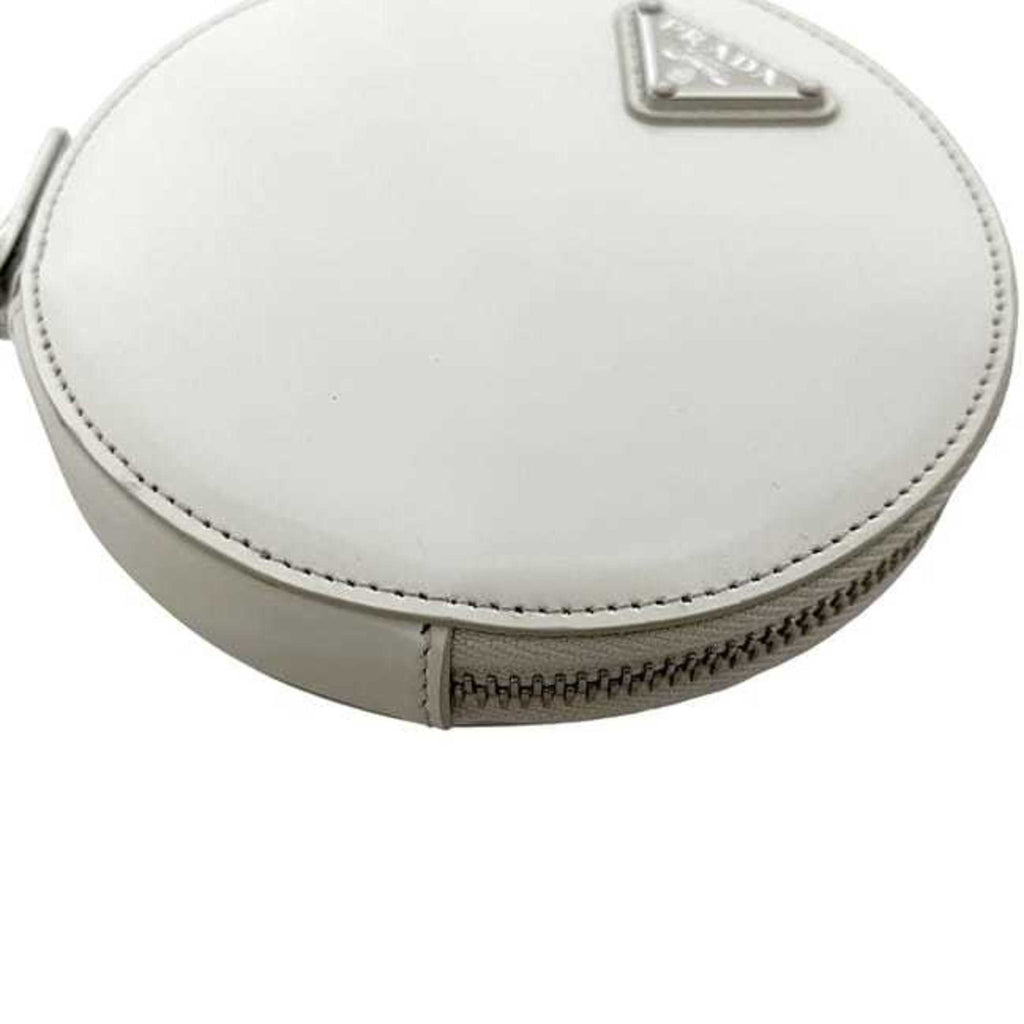 Prada White Leather Pochette Shoulder Bag