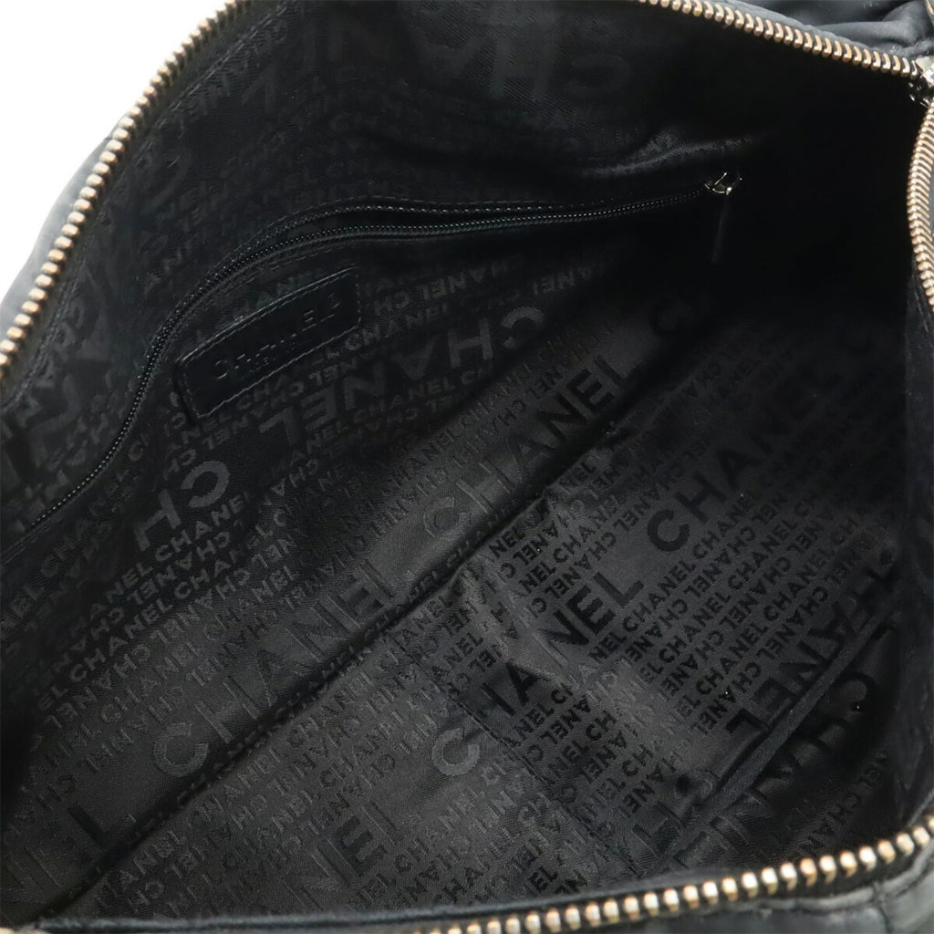 Chanel Black Nylon Leather Handbag